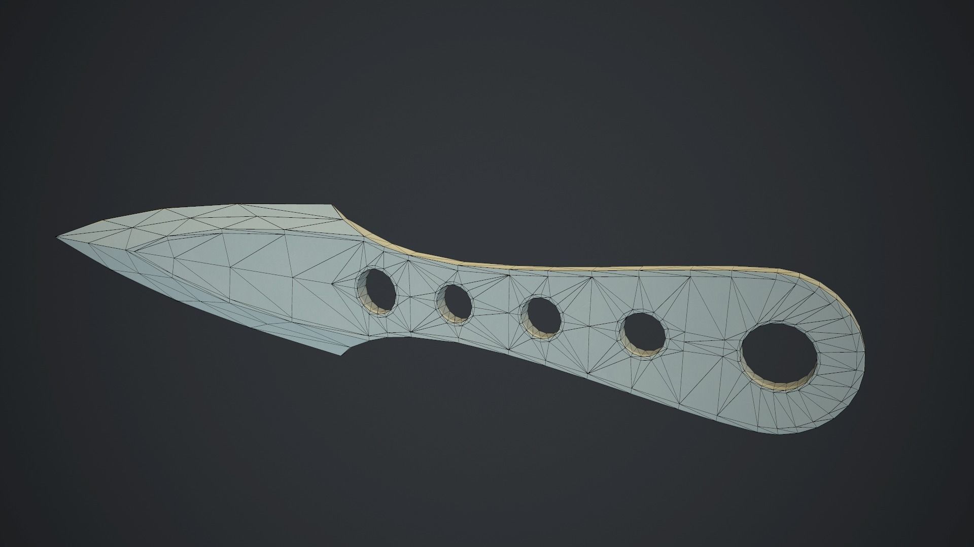 Steel Throwing Knife PBR Game Ready Low-poly 3D model_12