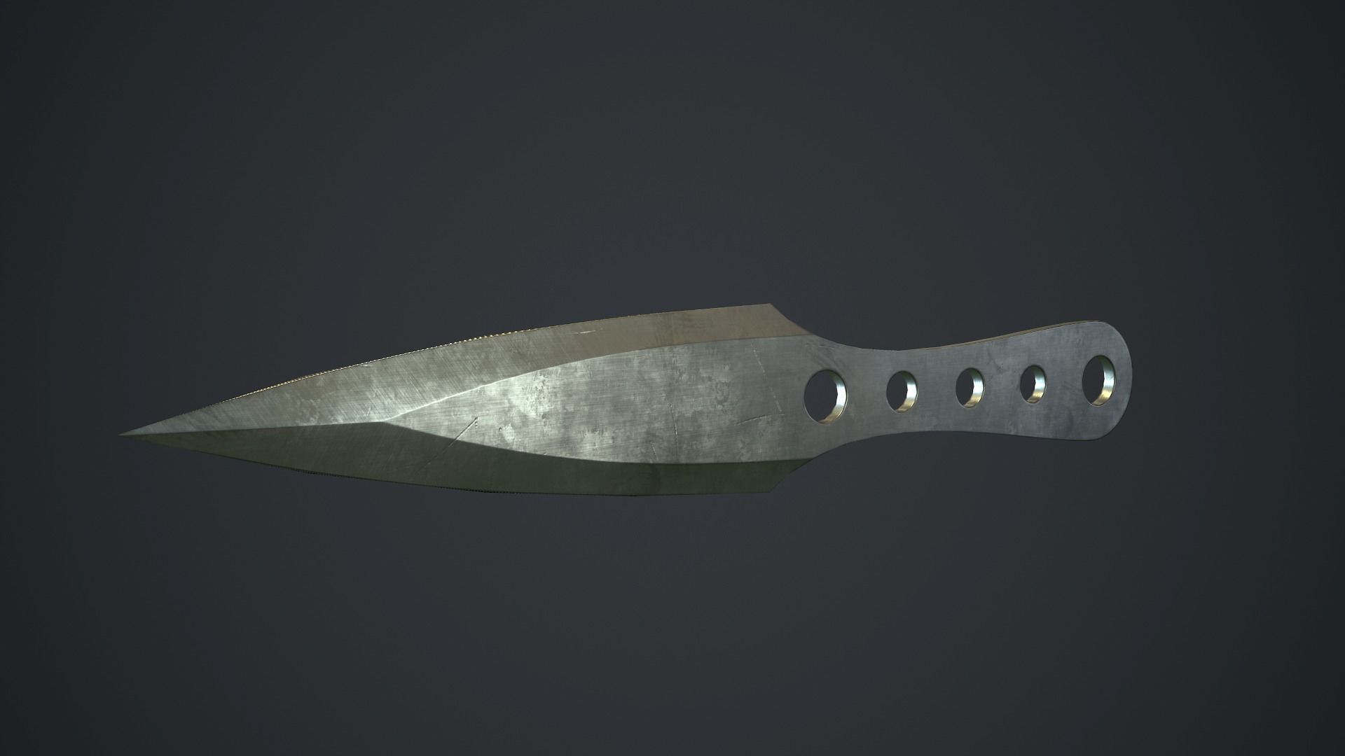 Steel Throwing Knife PBR Game Ready Low-poly 3D model_7