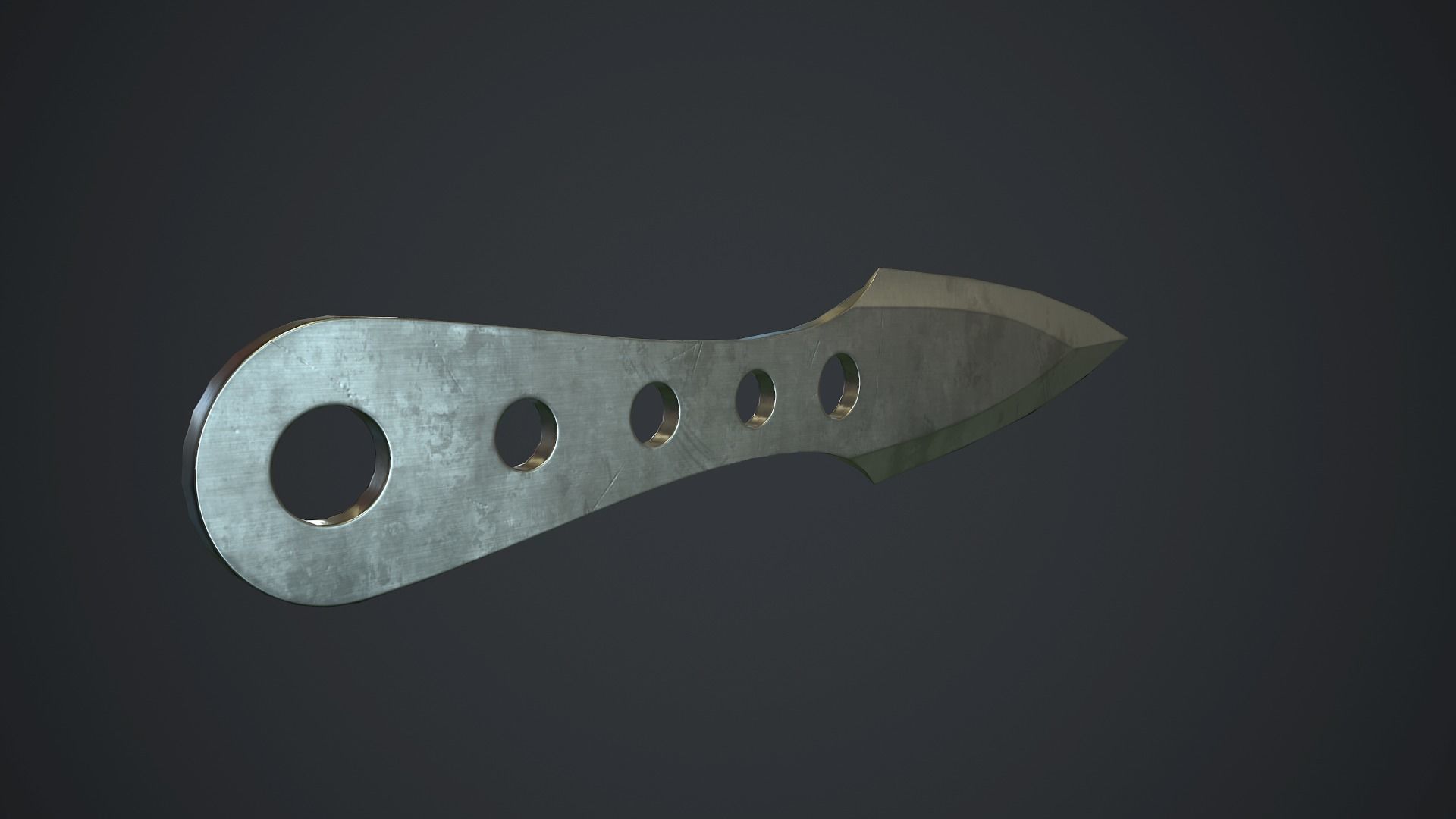 Steel Throwing Knife PBR Game Ready Low-poly 3D model_6