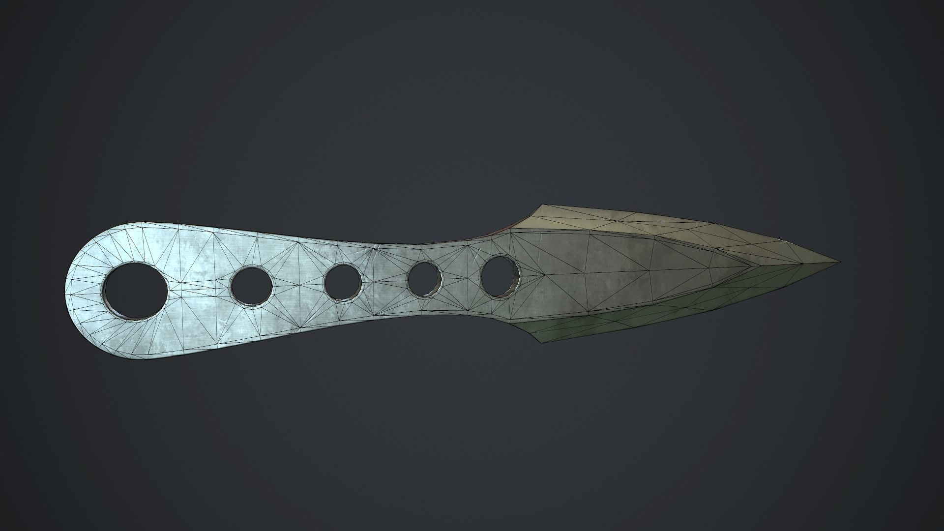 Steel Throwing Knife PBR Game Ready Low-poly 3D model_11