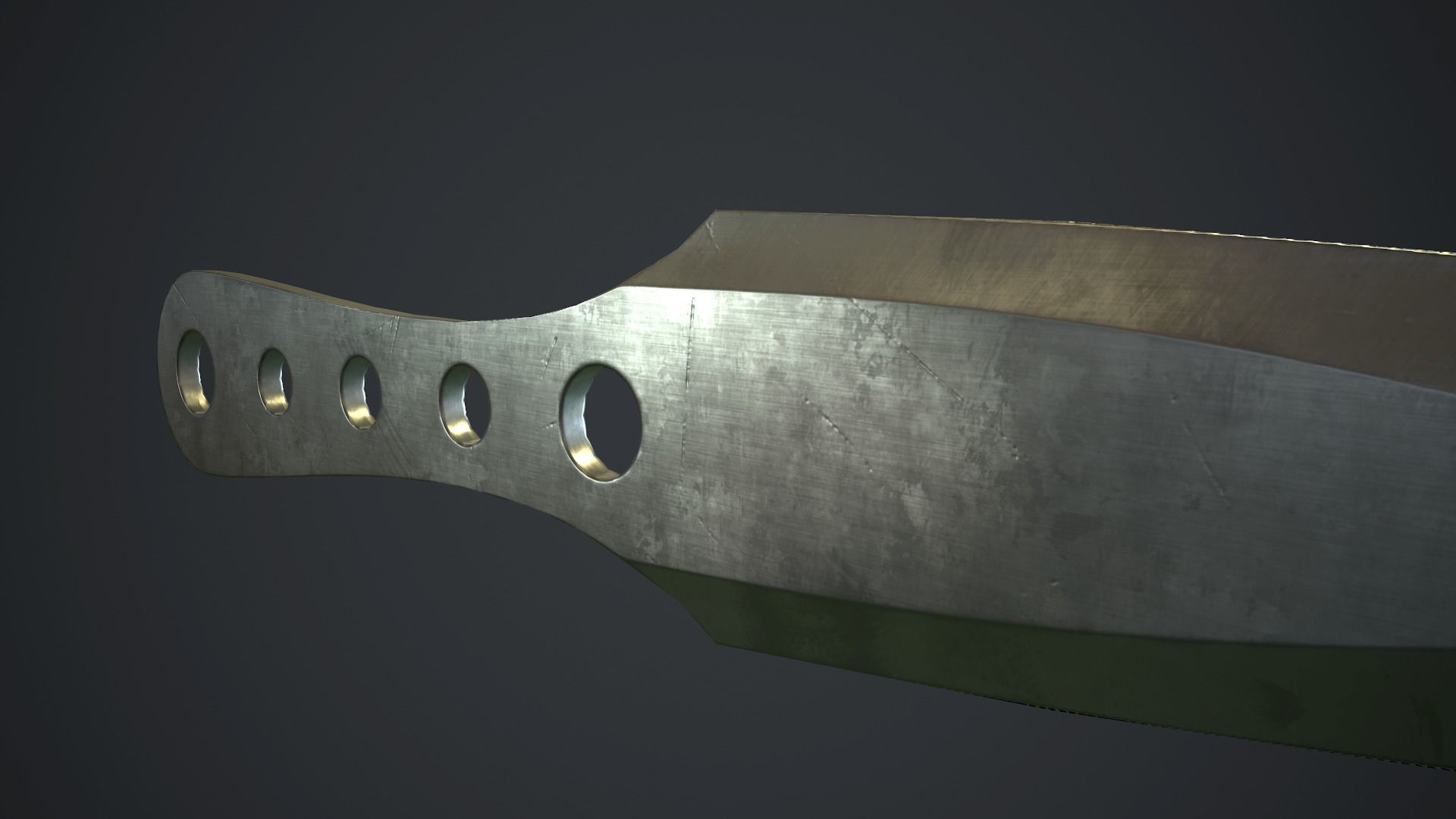 Steel Throwing Knife PBR Game Ready Low-poly 3D model_8