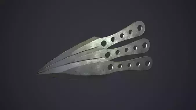 Steel Throwing Knife PBR Game Ready Low-poly 3D model
