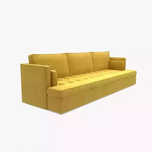 red fox yellow sofa