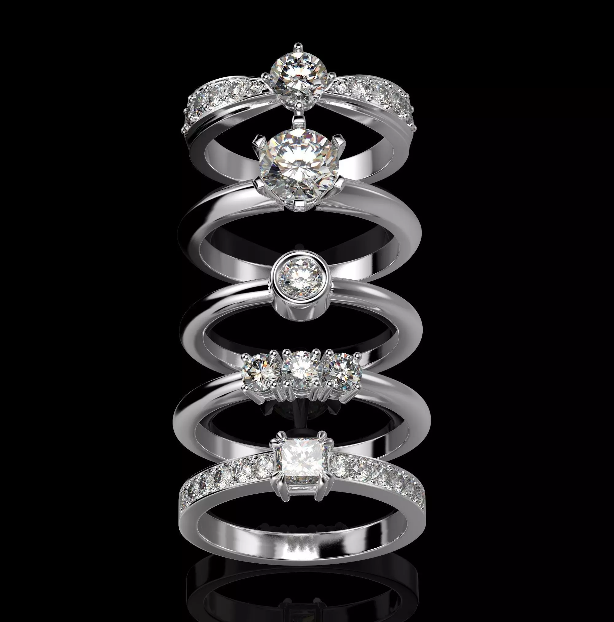 180224 R Pack of Classic rings 3D print model_0