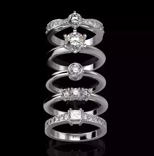 180224 R Pack of Classic rings 3D print model