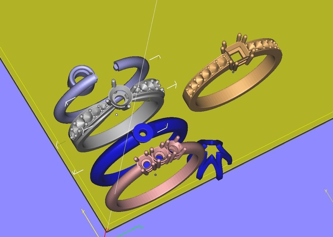 180224 R Pack of Classic rings 3D print model_3