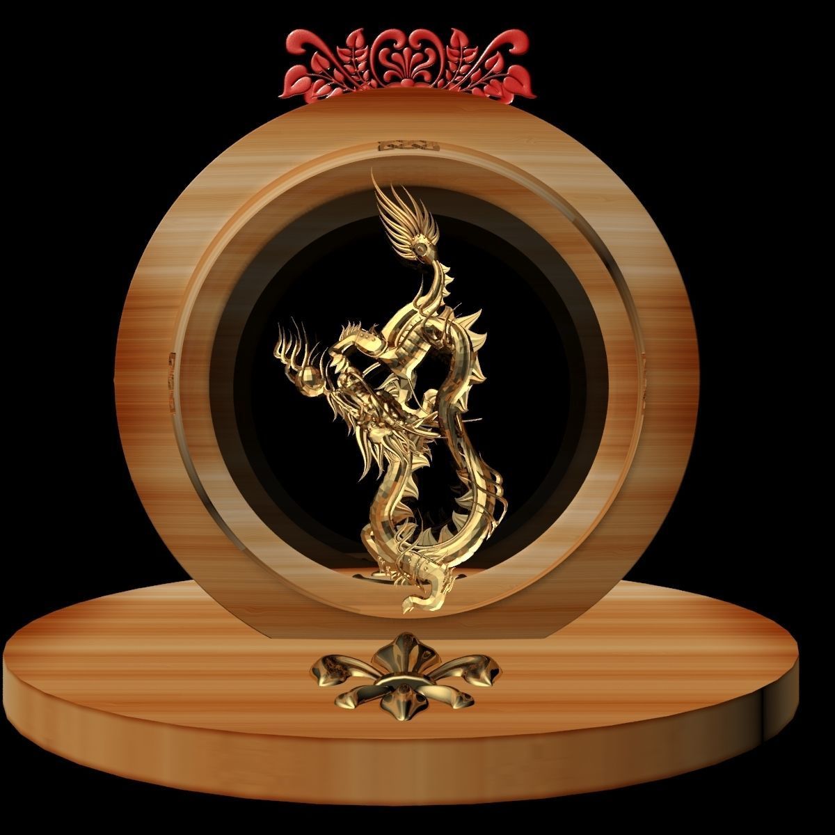 Chinese Dragon Statue 3D model_2