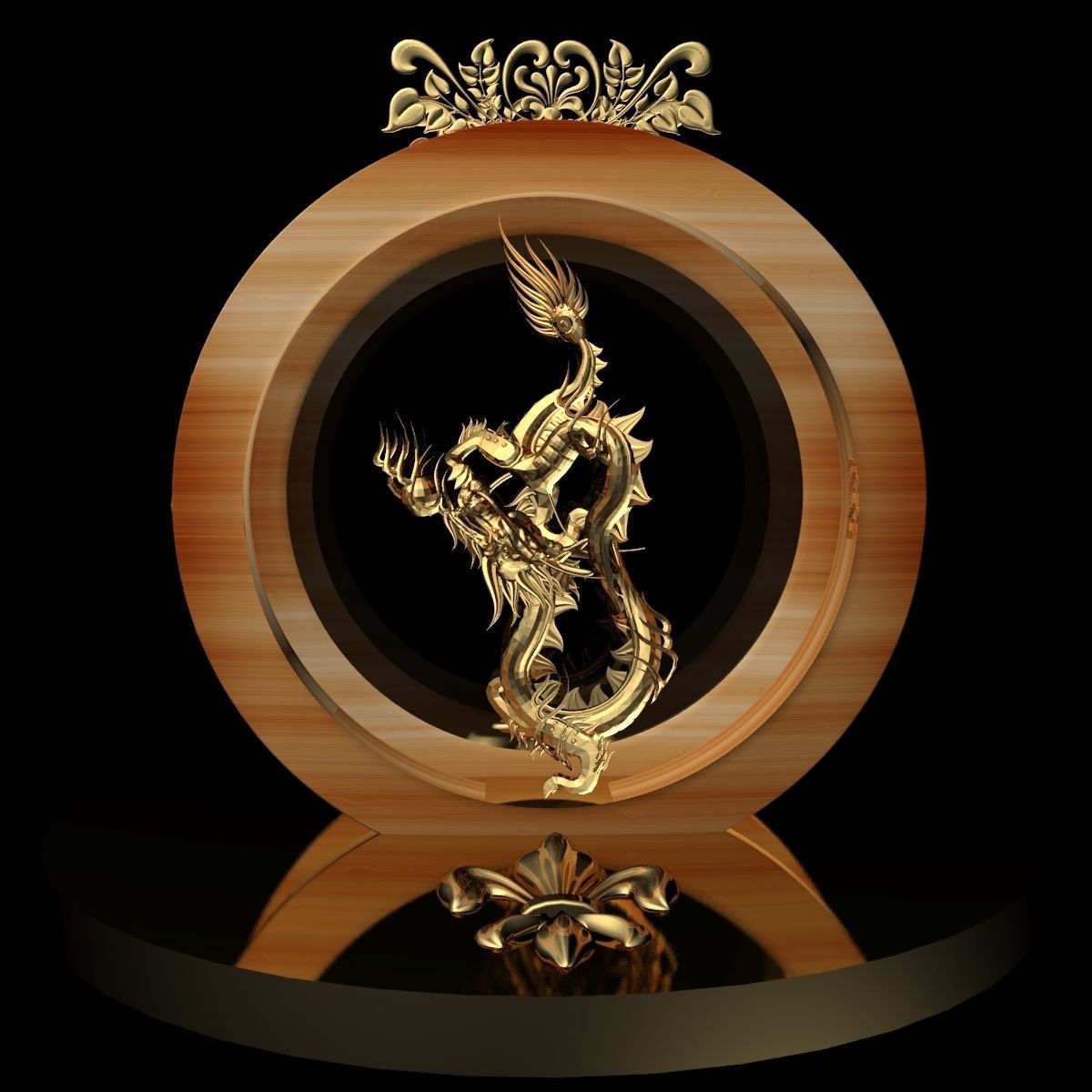 Chinese Dragon Statue 3D model_4