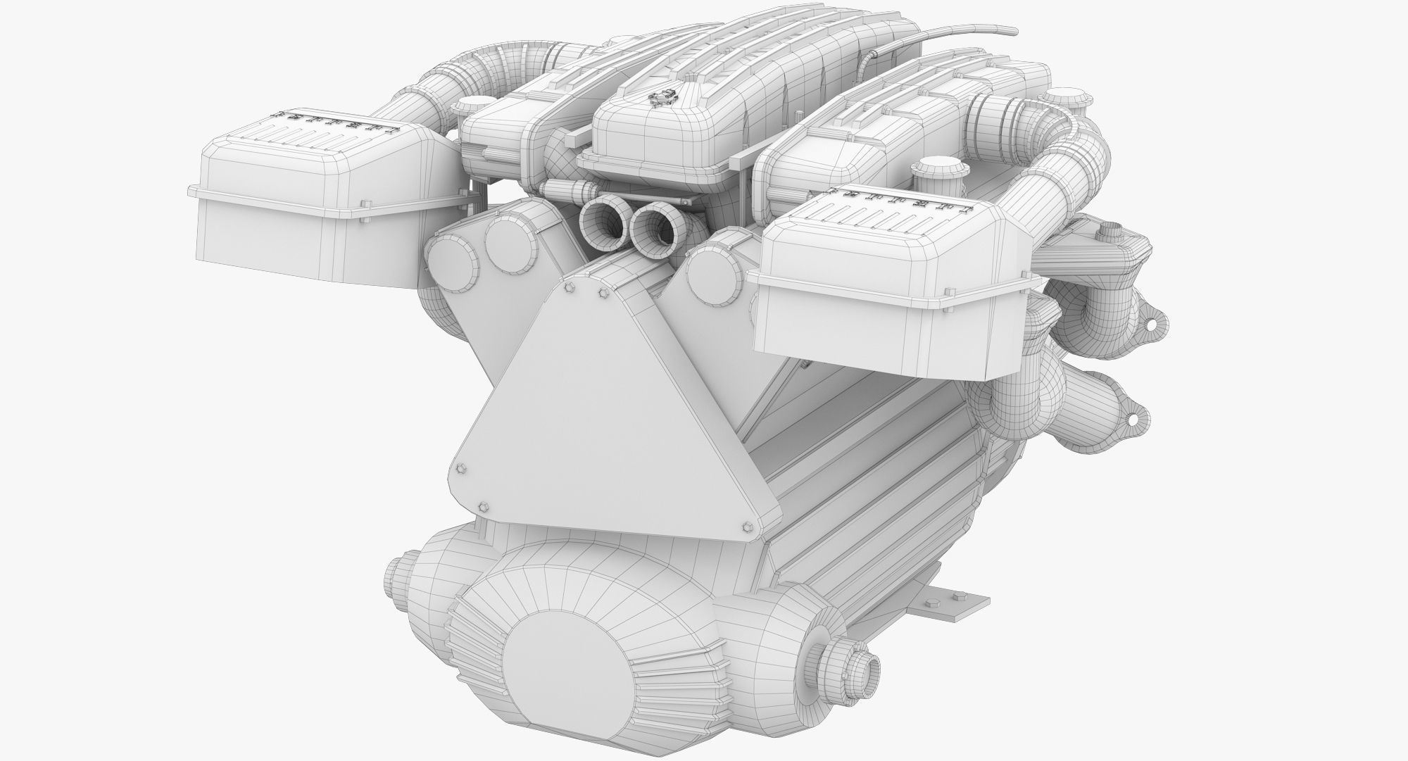 Ferrari Tipo F116 - F133 V12 Engine AWD system Low-poly 3D model_9