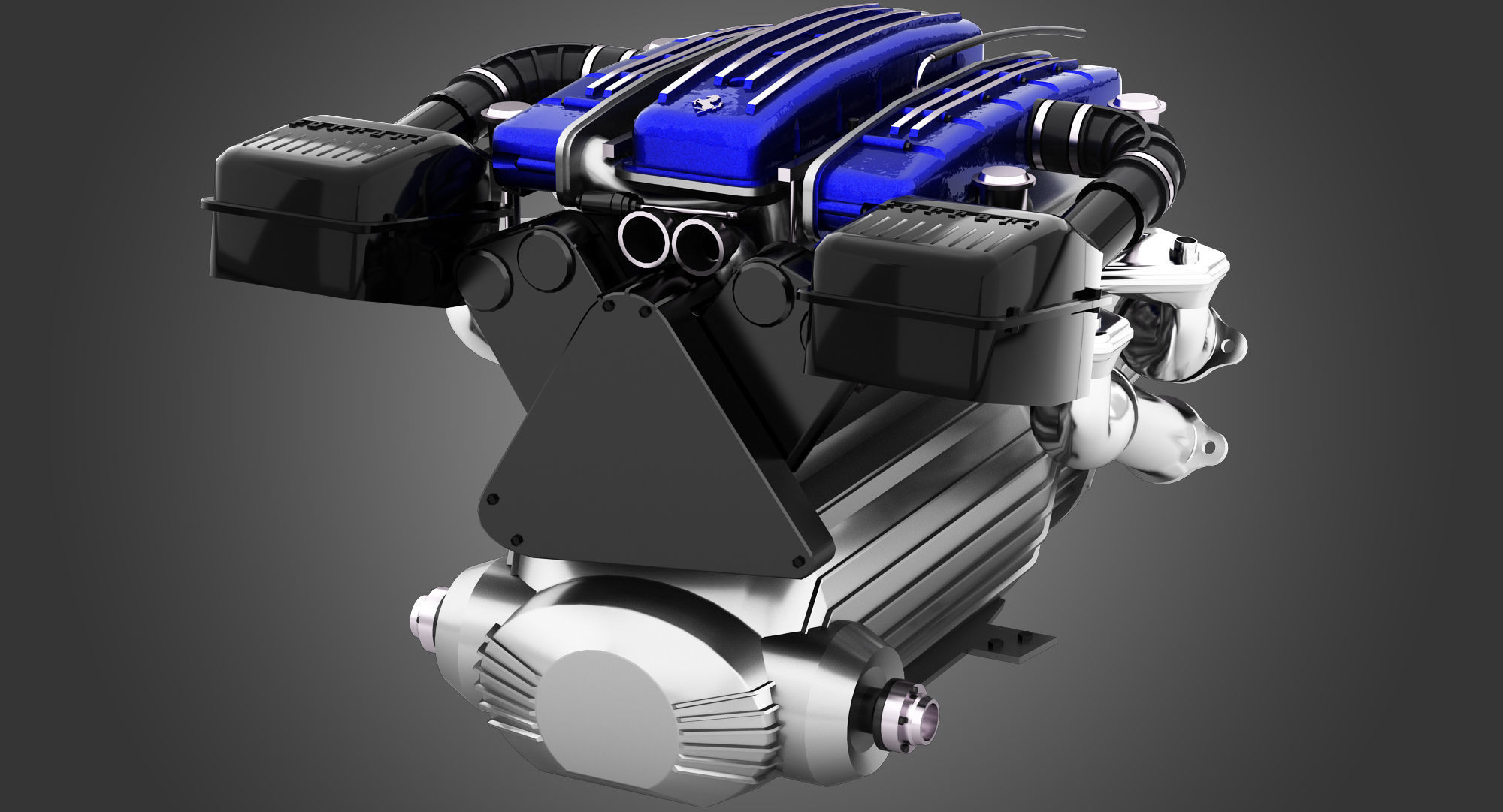 Ferrari Tipo F116 - F133 V12 Engine AWD system Low-poly 3D model_2