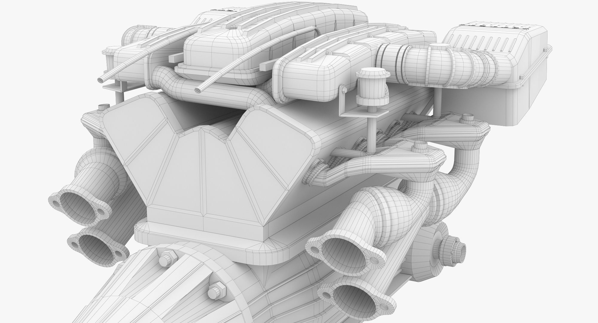 Ferrari Tipo F116 - F133 V12 Engine AWD system Low-poly 3D model_13