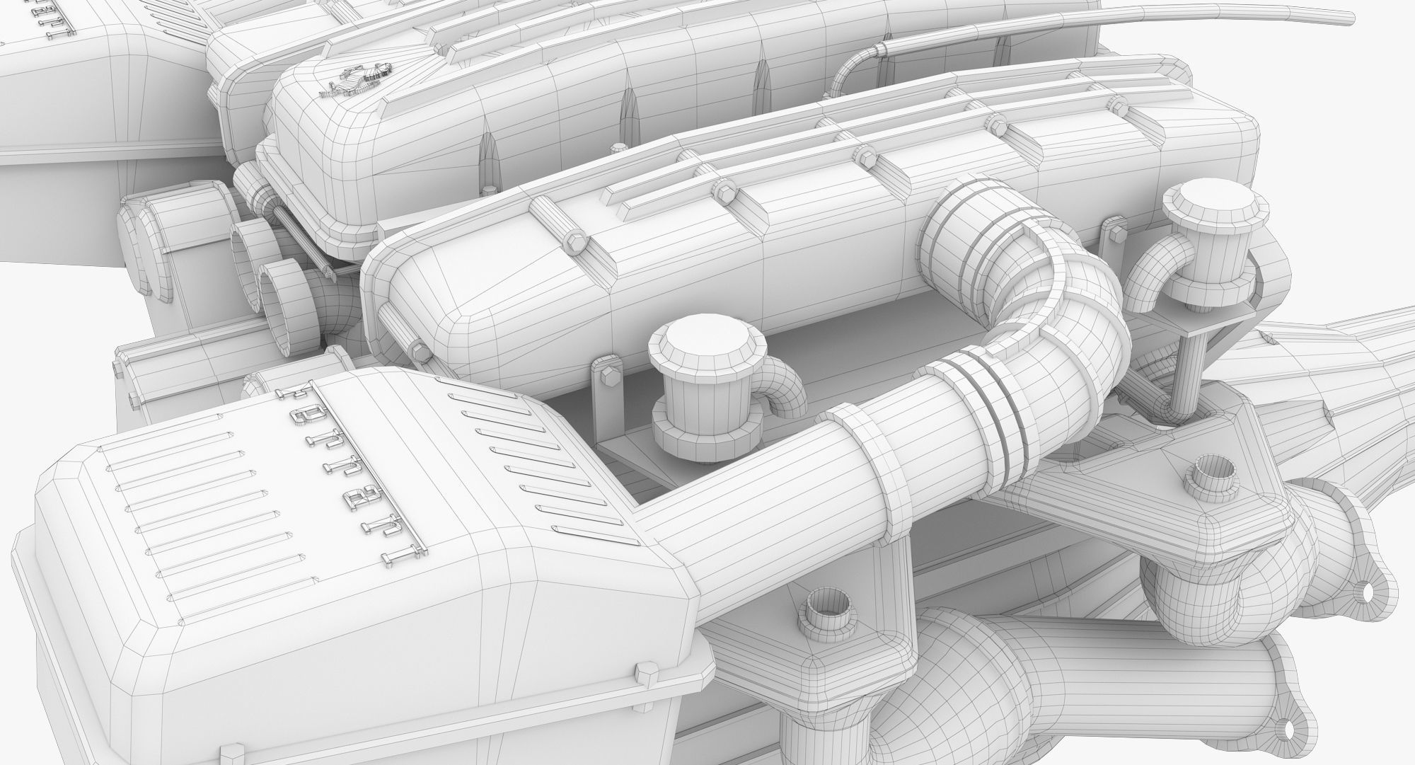 Ferrari Tipo F116 - F133 V12 Engine AWD system Low-poly 3D model_10