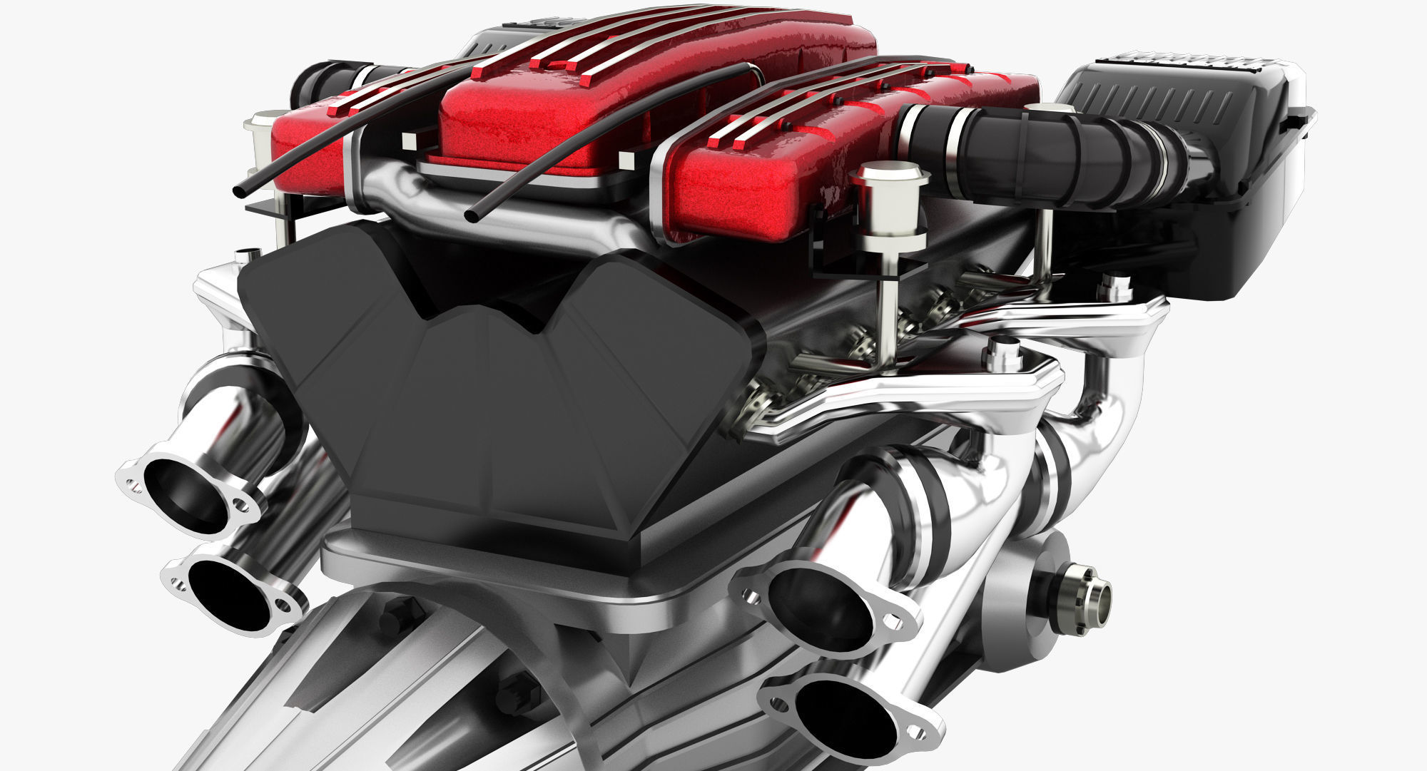 Ferrari Tipo F116 - F133 V12 Engine AWD system Low-poly 3D model_6