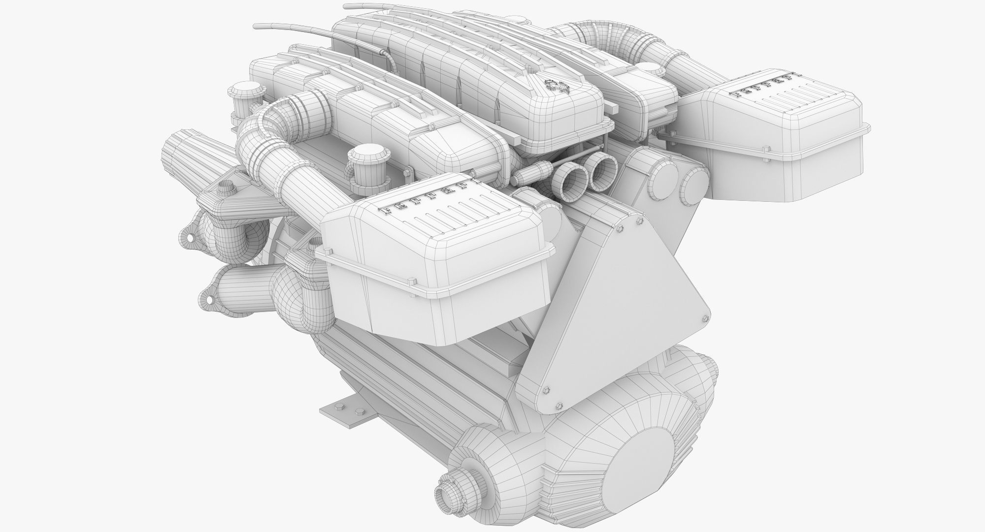 Ferrari Tipo F116 - F133 V12 Engine AWD system Low-poly 3D model_11