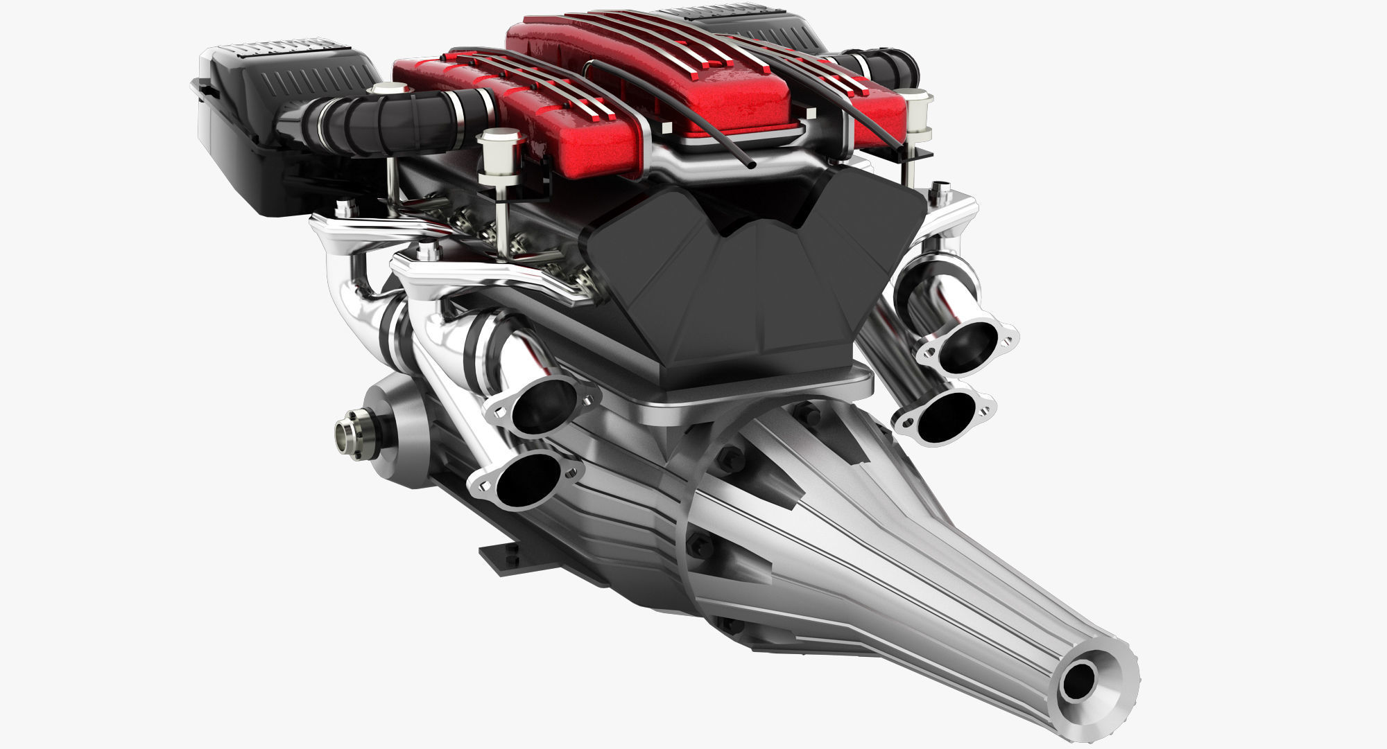 Ferrari Tipo F116 - F133 V12 Engine AWD system Low-poly 3D model_5