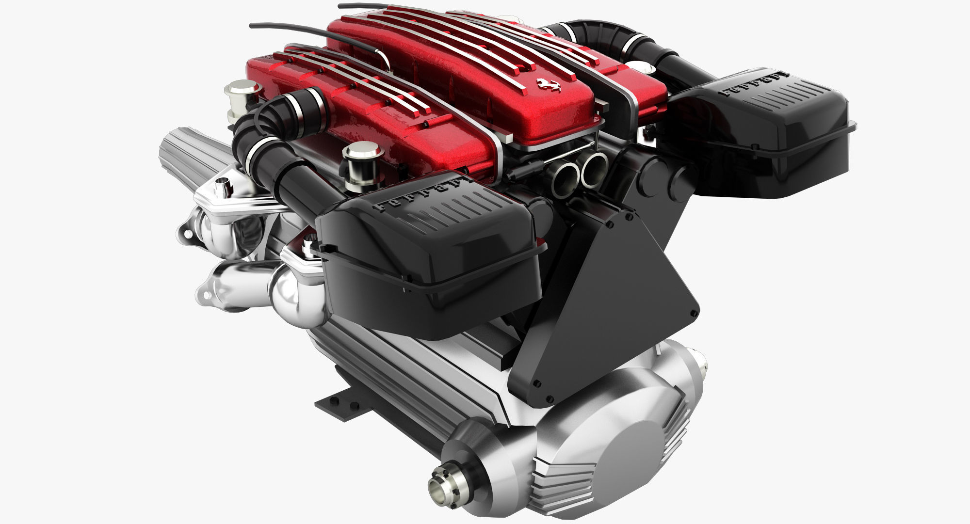 Ferrari Tipo F116 - F133 V12 Engine AWD system Low-poly 3D model_4