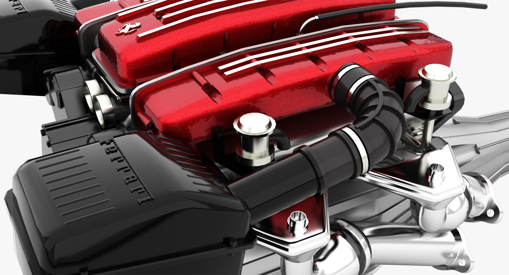 Ferrari Tipo F116 - F133 V12 Engine AWD system Low-poly 3D model_3