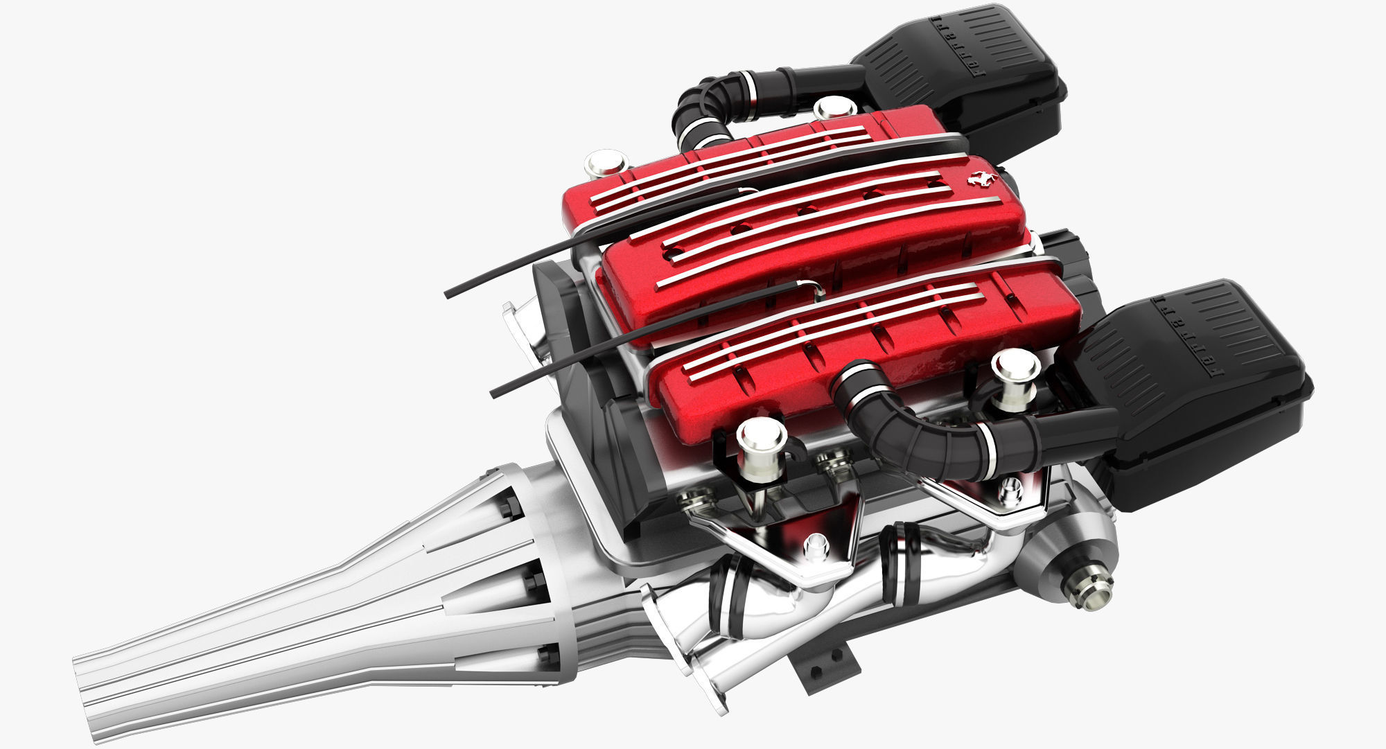 Ferrari Tipo F116 - F133 V12 Engine AWD system Low-poly 3D model_7