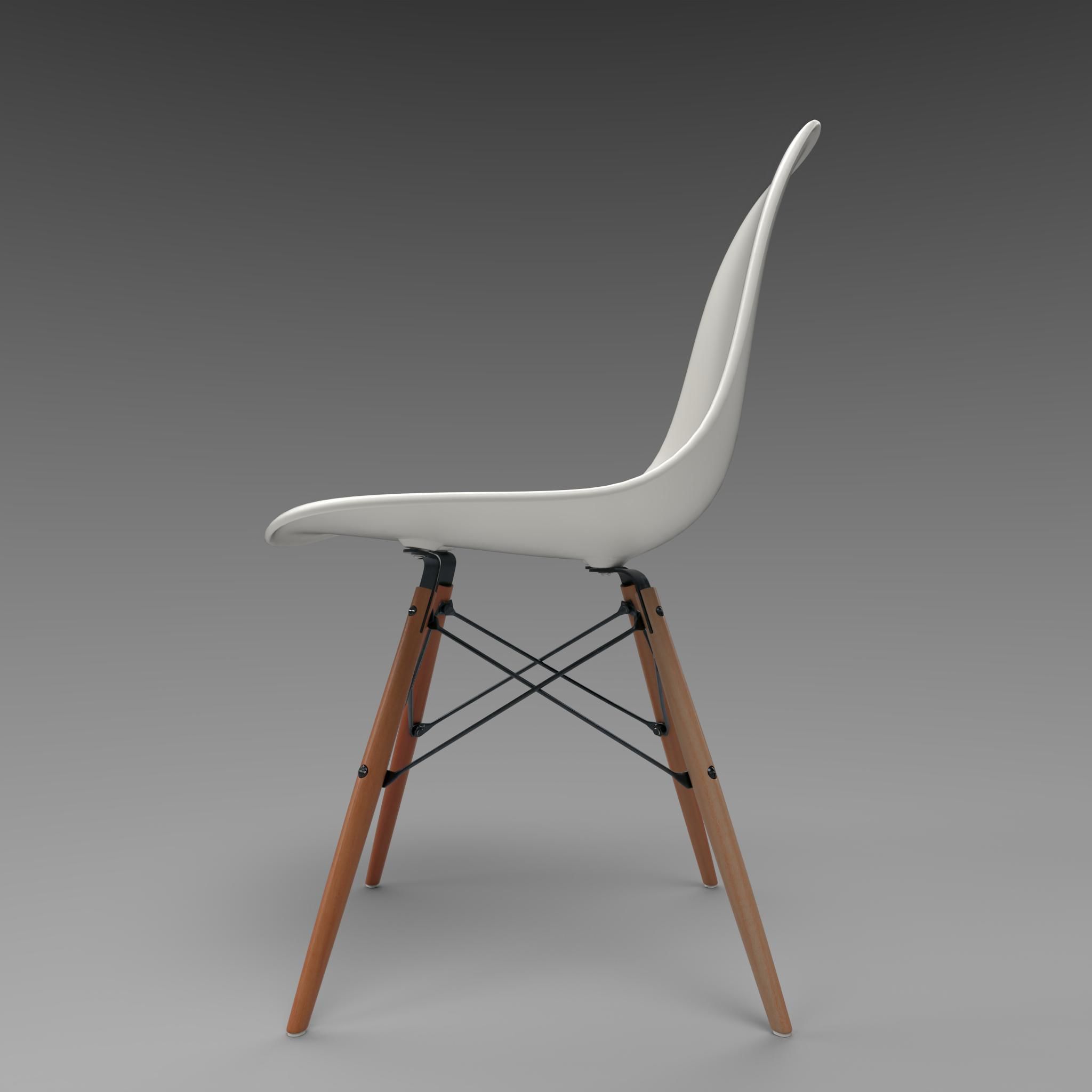 Eames Plastic Side Chair DSW by Vitra 3D model_1