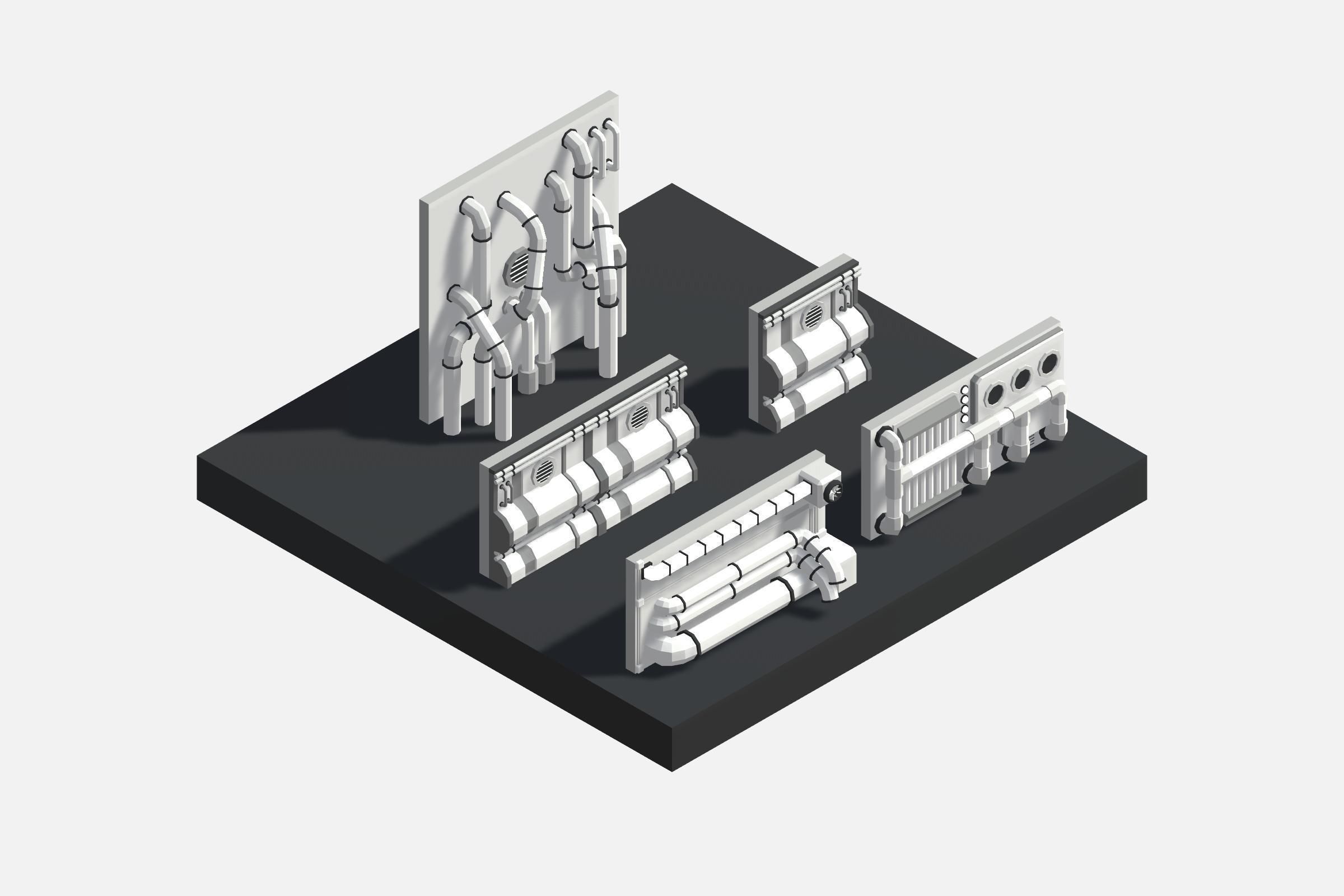 SCIFI STATION - Stylized Low Polygon 3D Art Asset Pack Low-poly 3D model_3