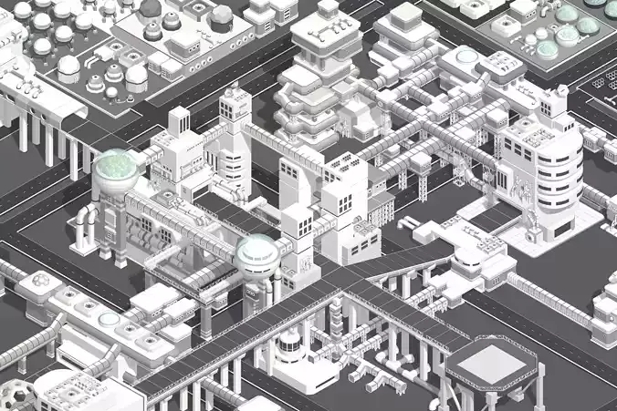 SCIFI STATION - Stylized Low Polygon 3D Art Asset Pack