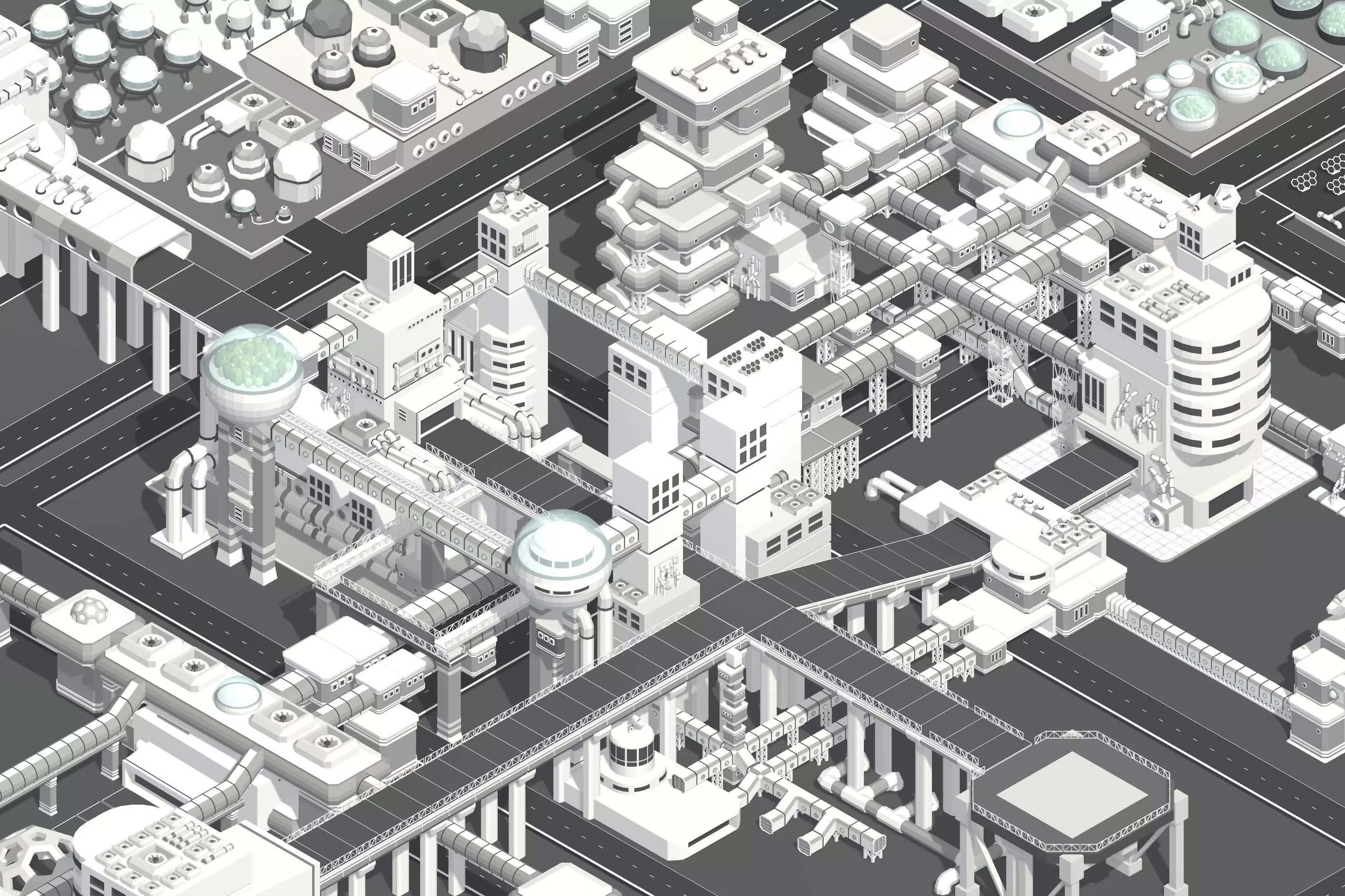 SCIFI STATION - Stylized Low Polygon 3D Art Asset Pack Low-poly 3D model_0