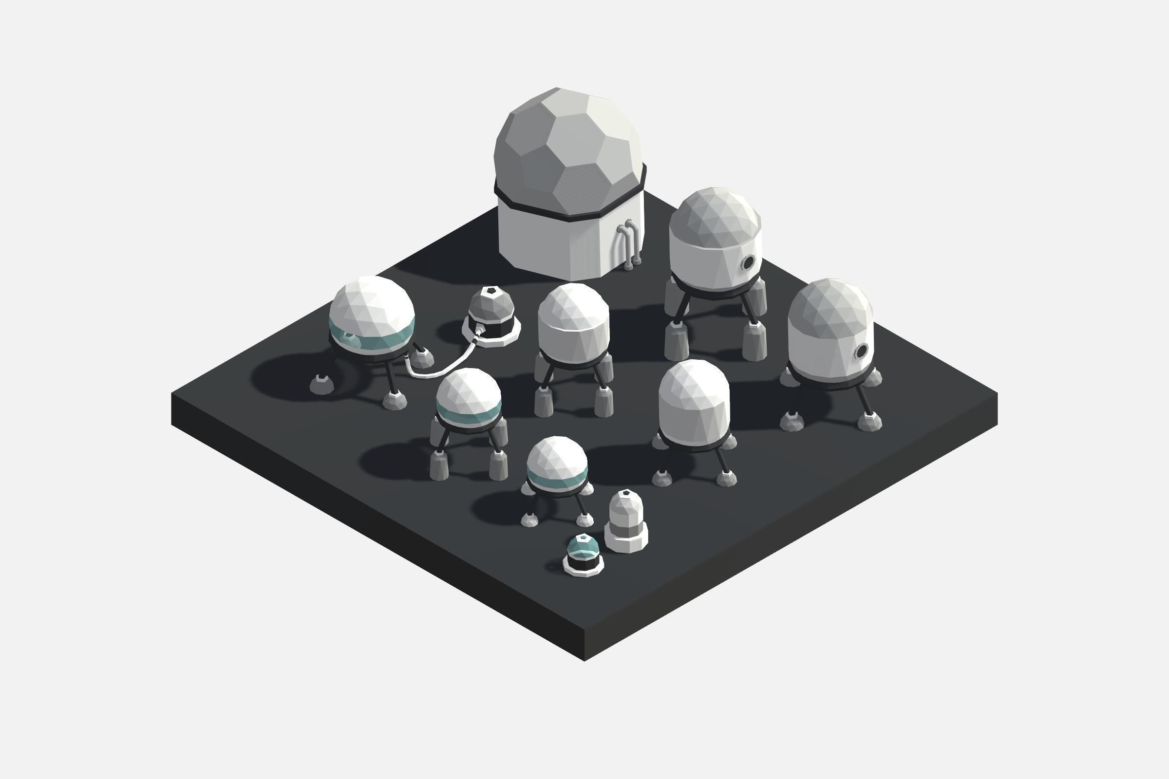 SCIFI STATION - Stylized Low Polygon 3D Art Asset Pack Low-poly 3D model_10