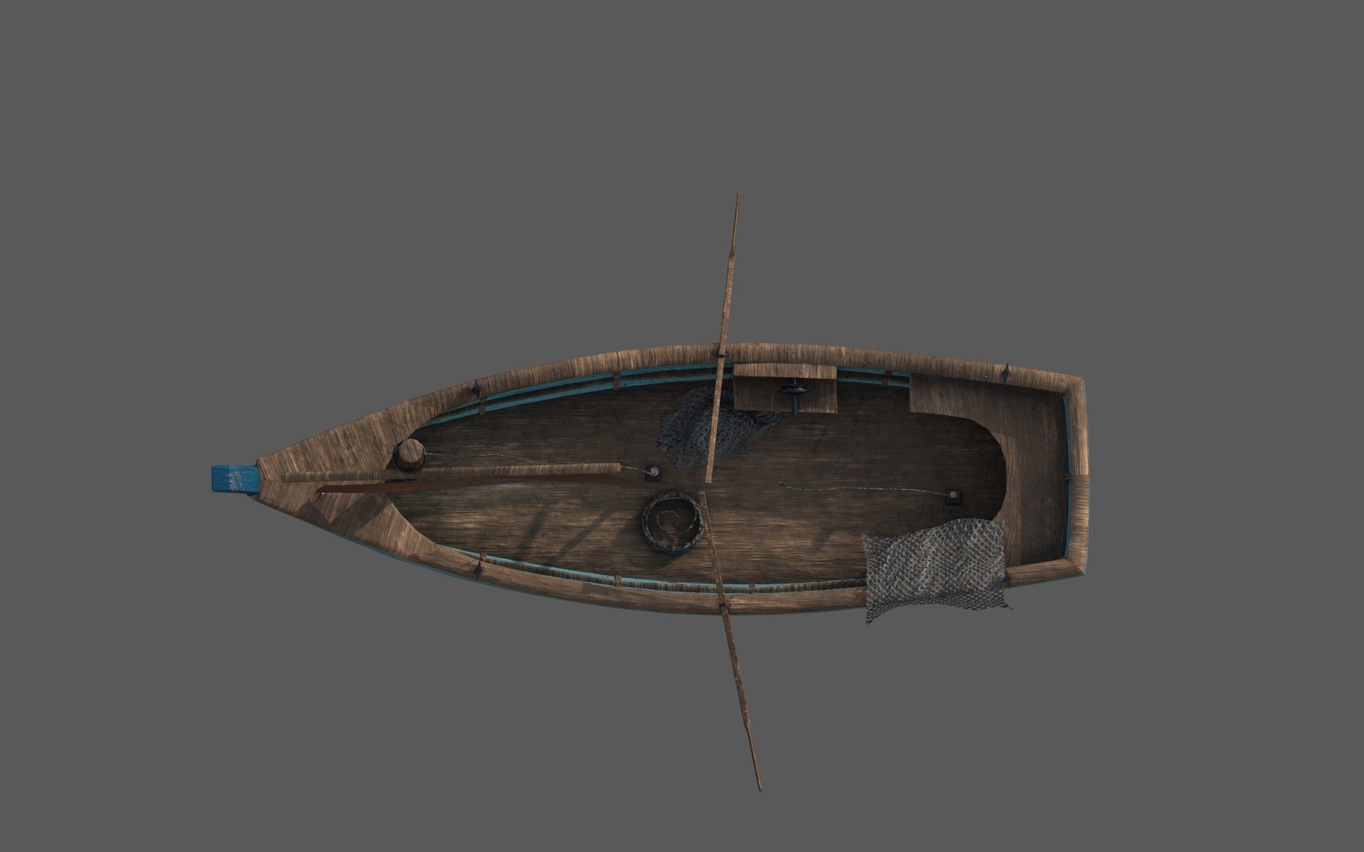 Wooden Fisher Boat 3D model_2