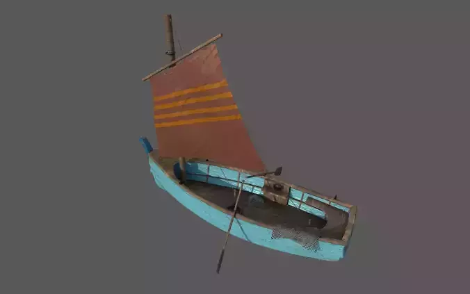 Wooden Fisher Boat 3D model