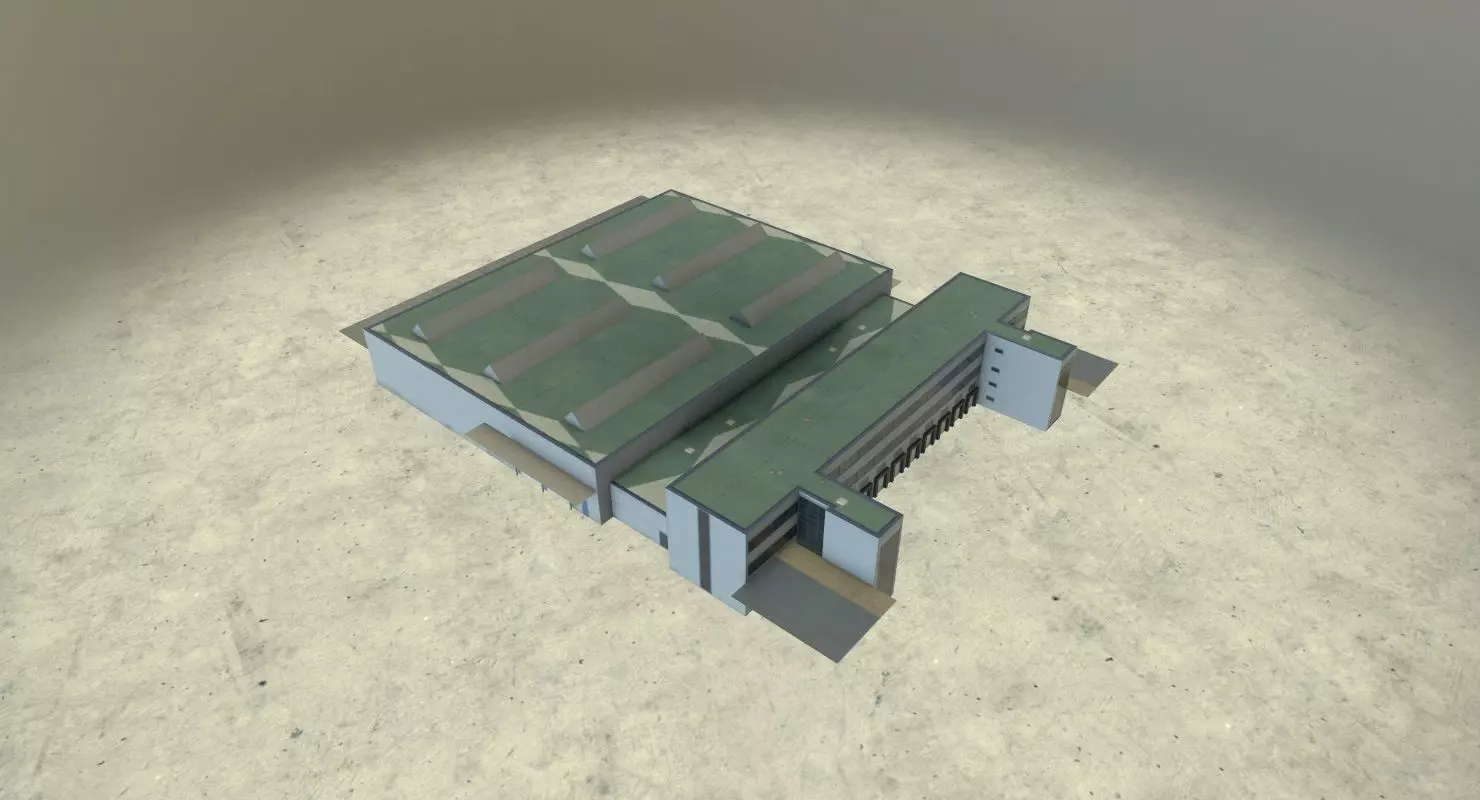 EDDB Hangar 2 Low-poly 3D model_0