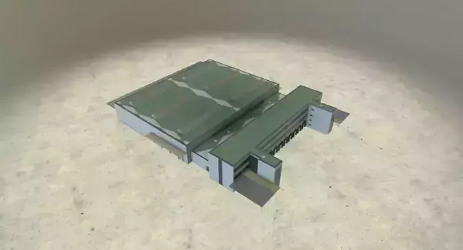 EDDB Hangar 2 Low-poly 3D model