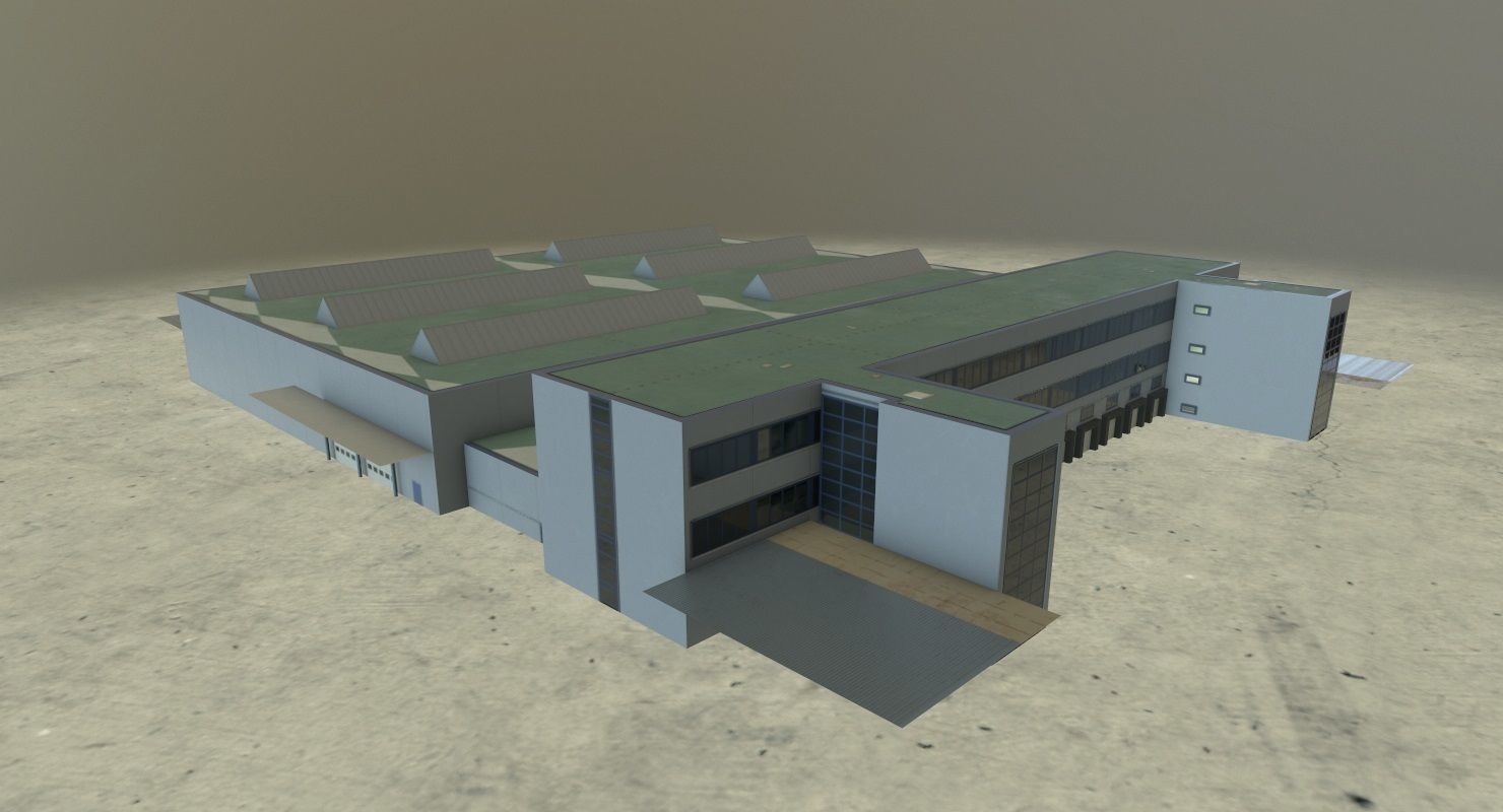 EDDB Hangar 2 Low-poly 3D model_1