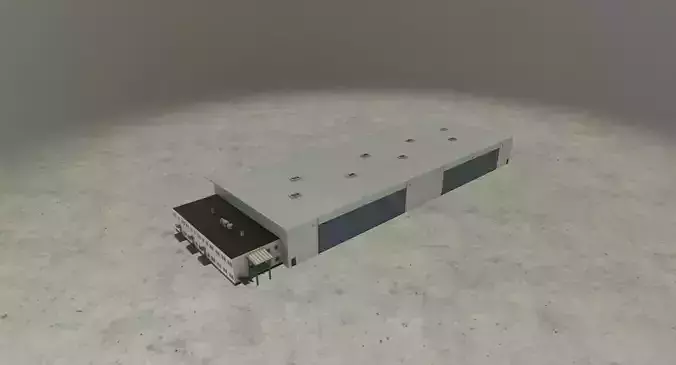 EDDB Hangar 3 Low-poly 3D model