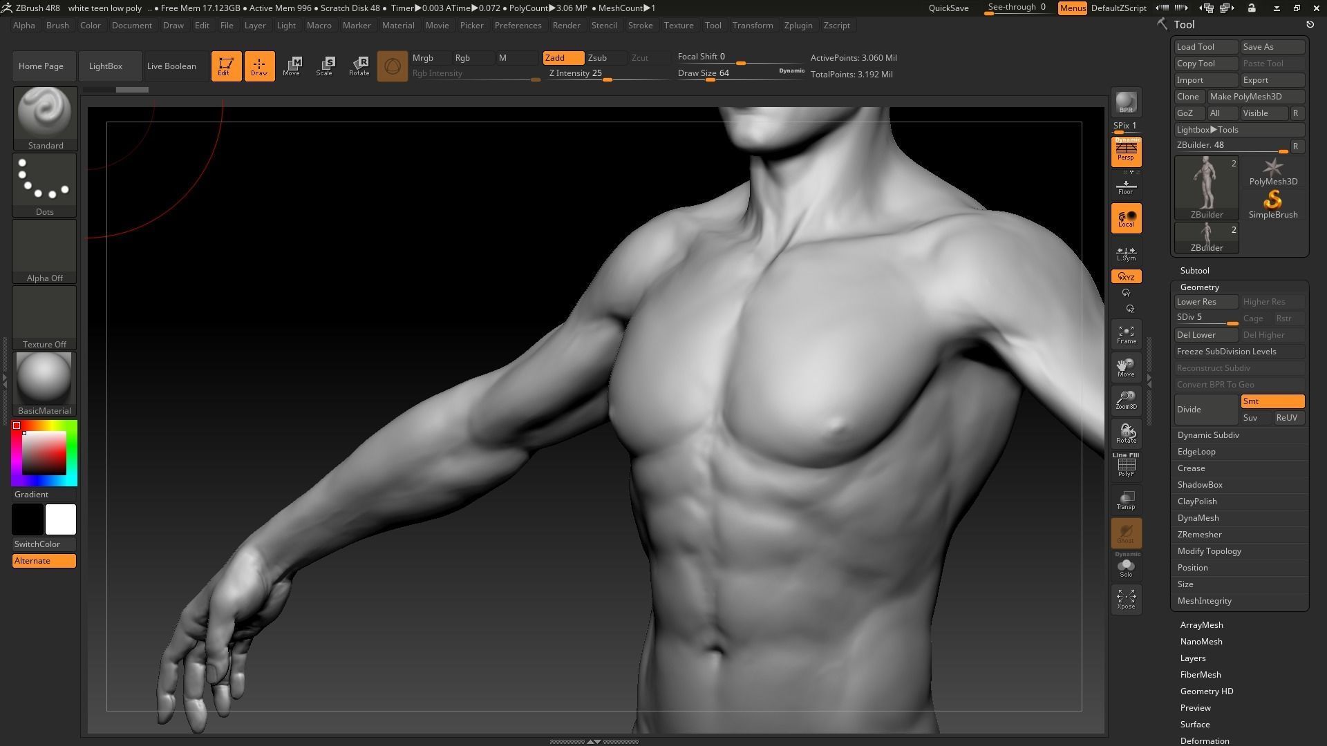 white teen 3D model_9