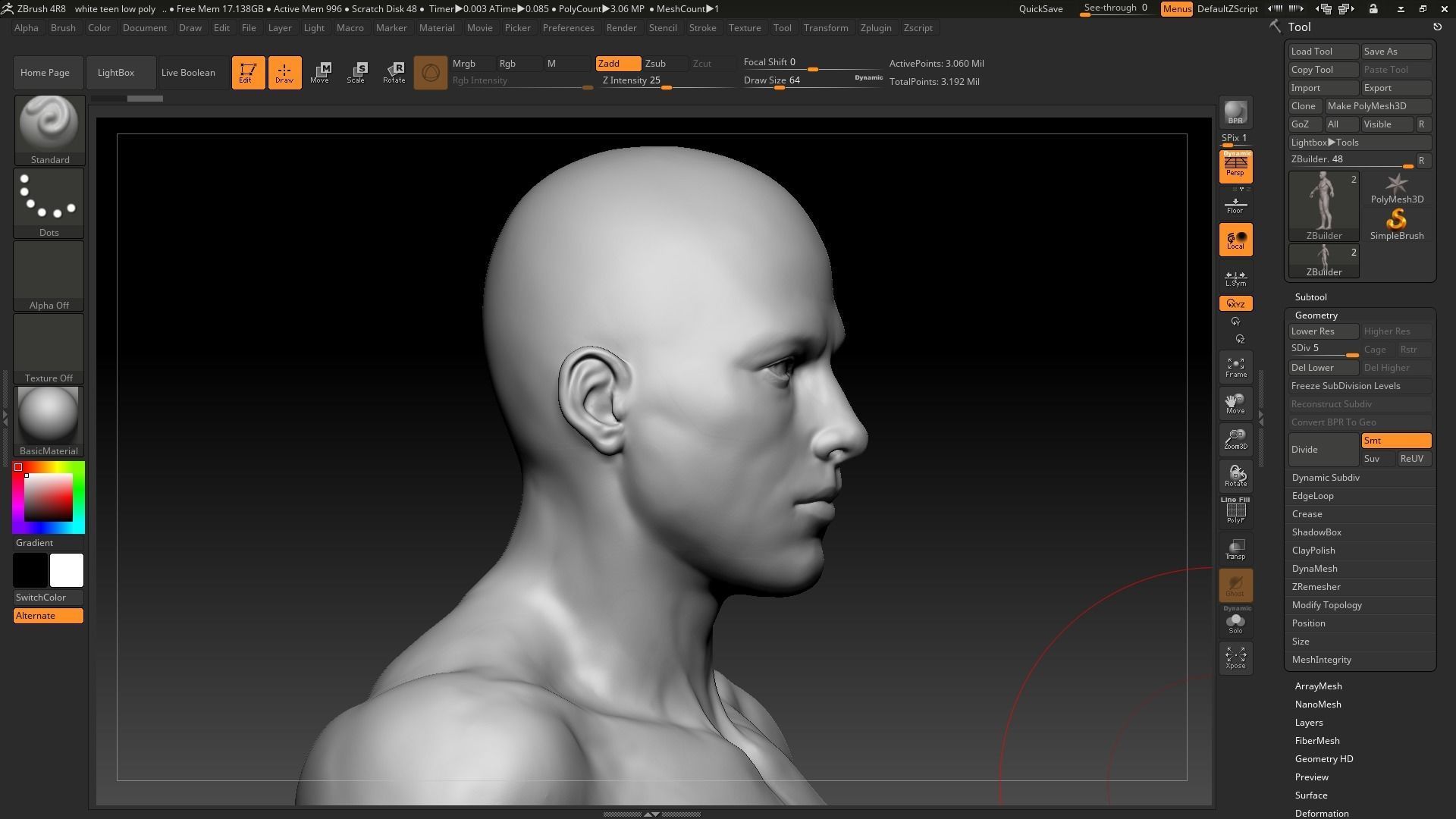 white teen 3D model_7