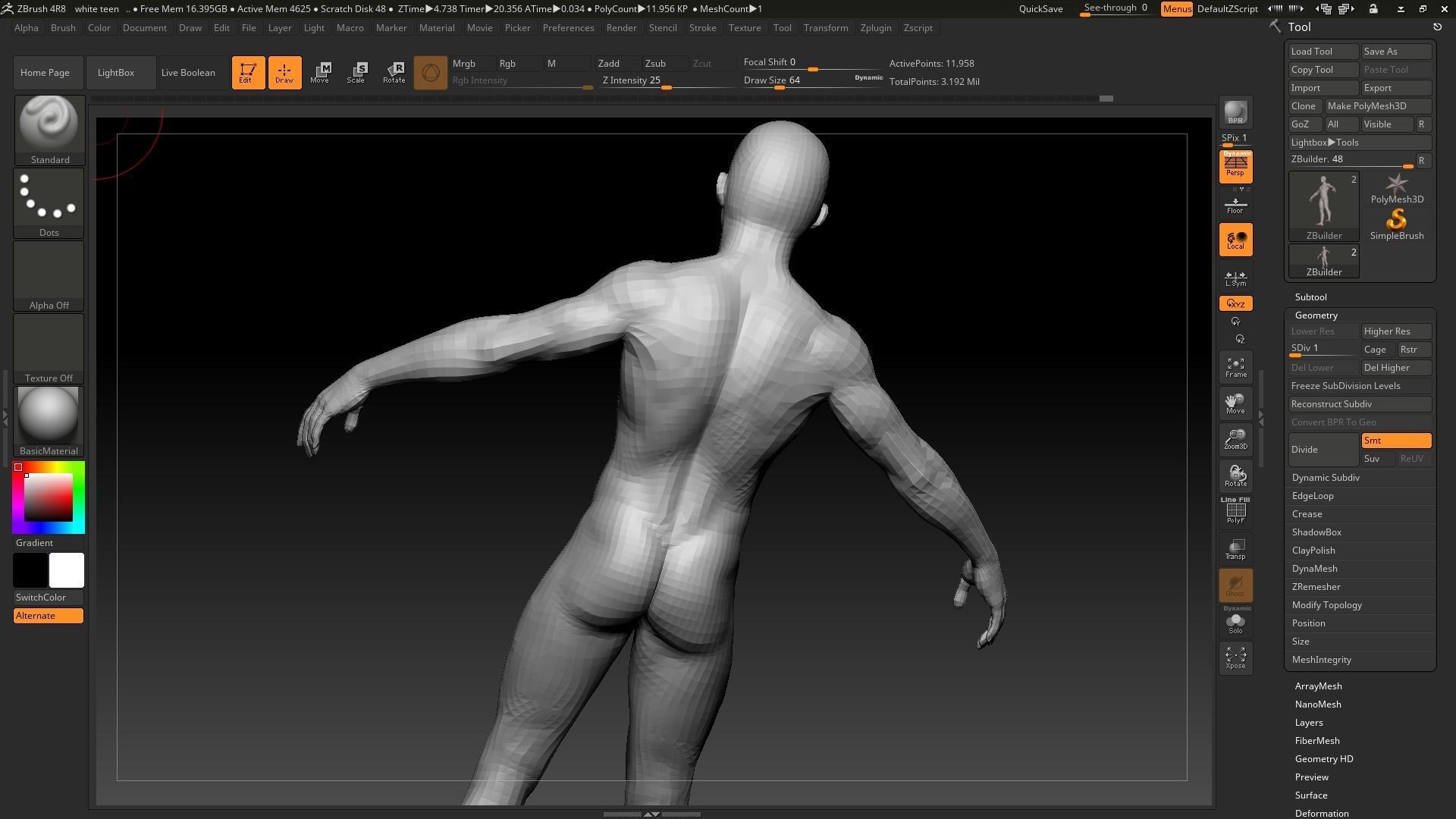 white teen male low poly version Low-poly 3D model_3