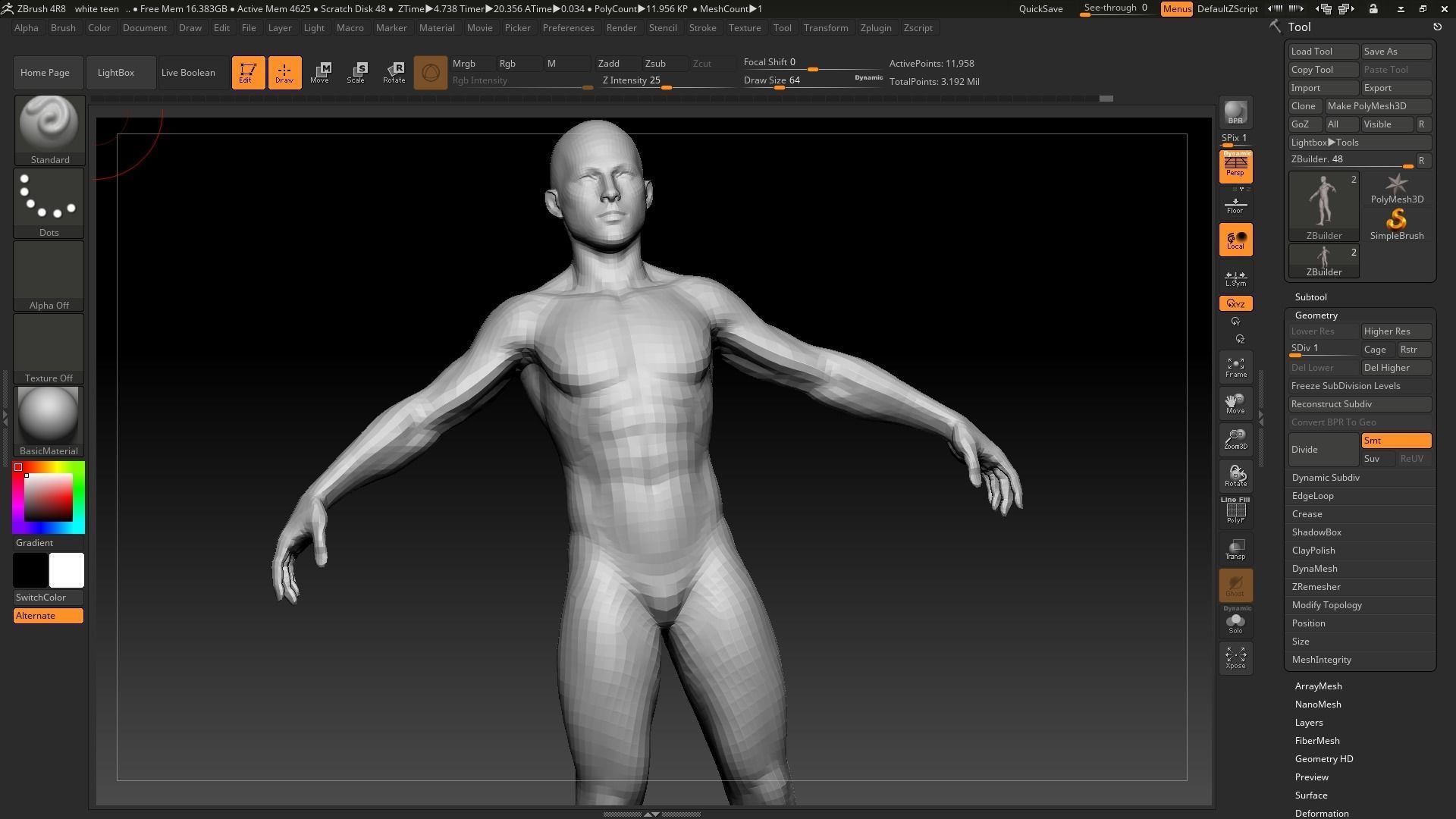 white teen male low poly version Low-poly 3D model_5
