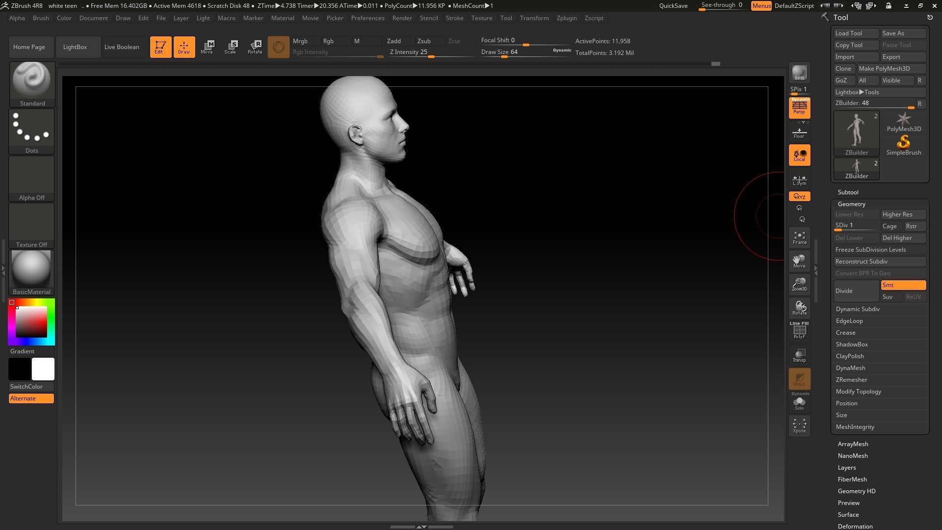 white teen male low poly version Low-poly 3D model_7
