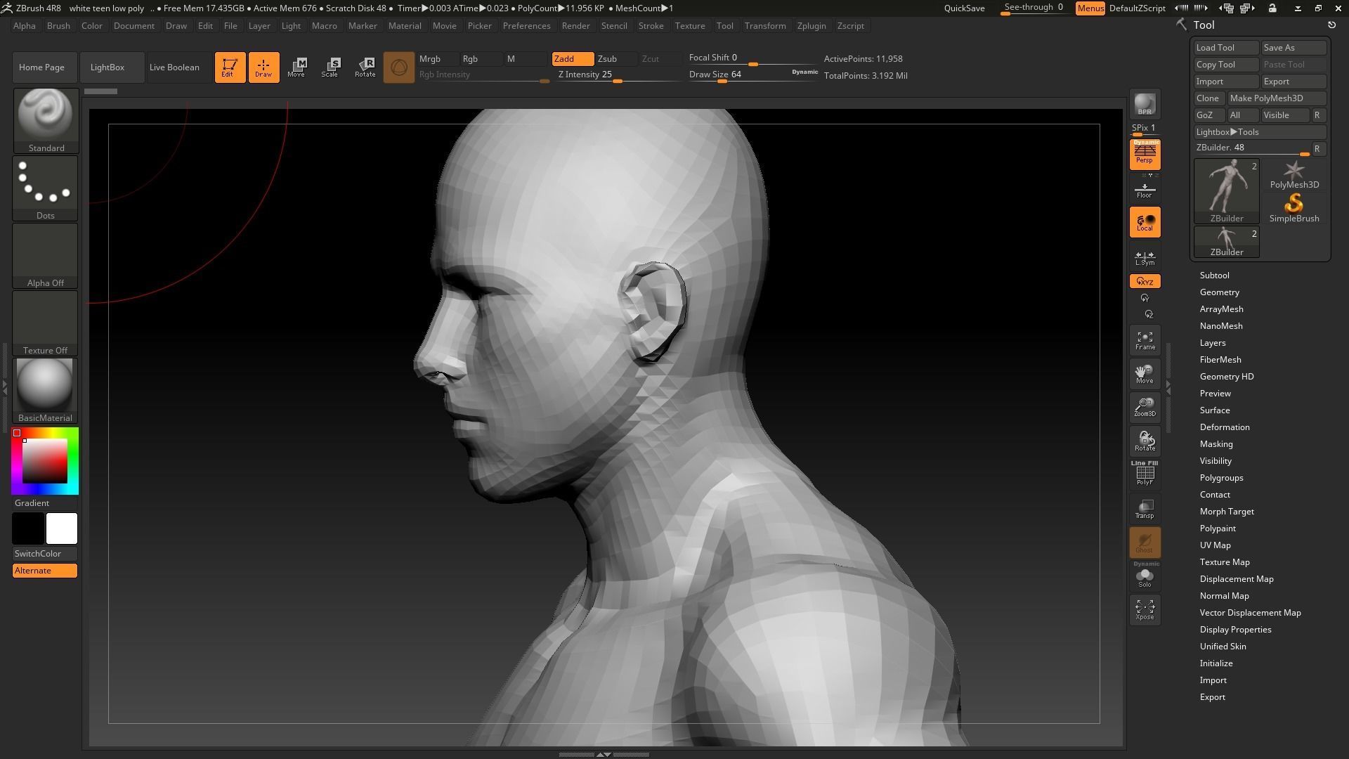 white teen male low poly version Low-poly 3D model_11
