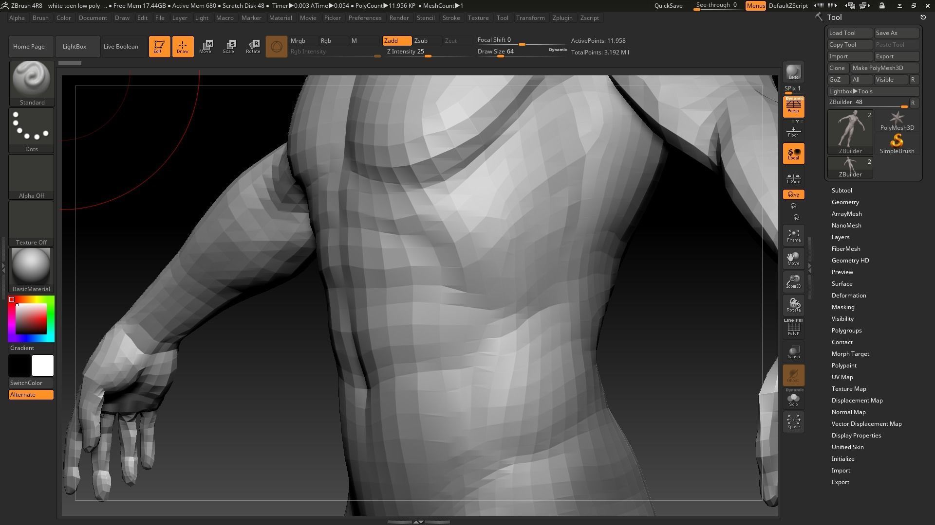 white teen male low poly version Low-poly 3D model_9