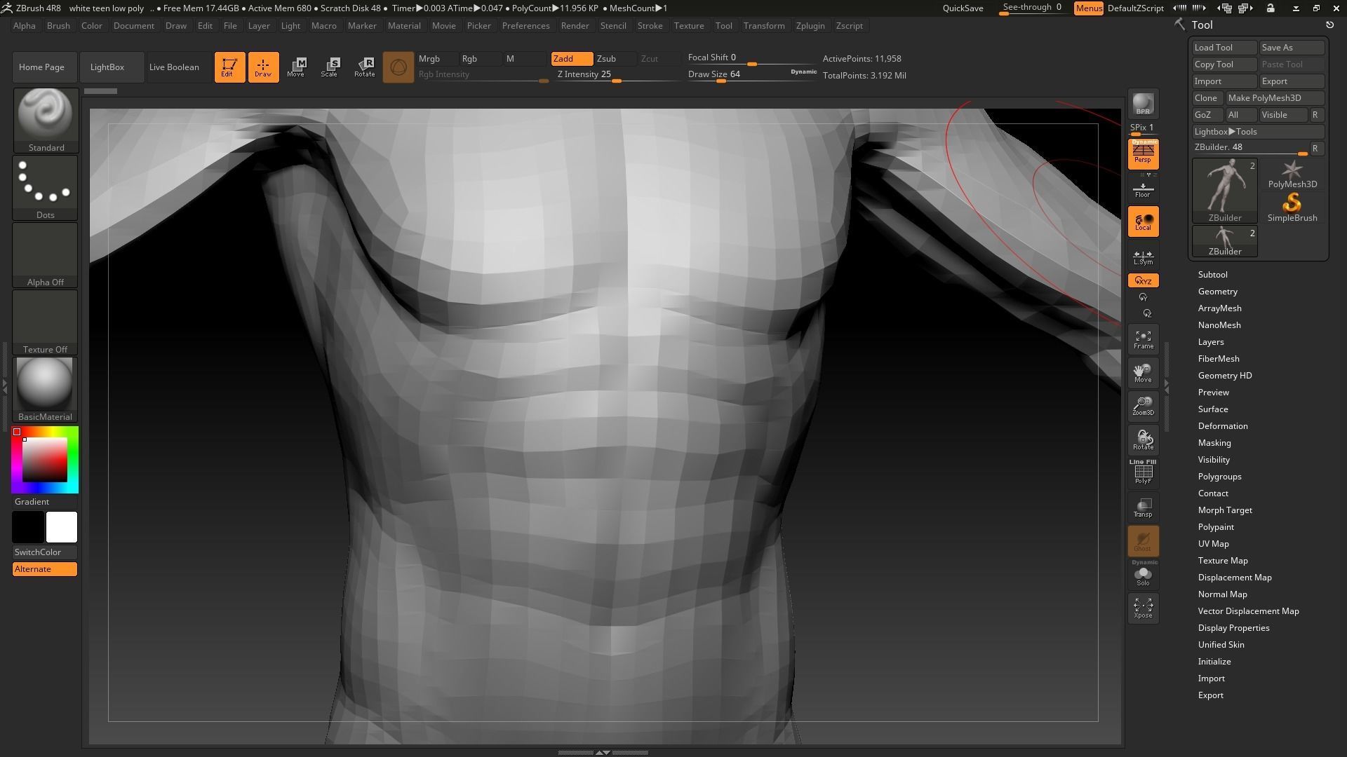 white teen male low poly version Low-poly 3D model_12