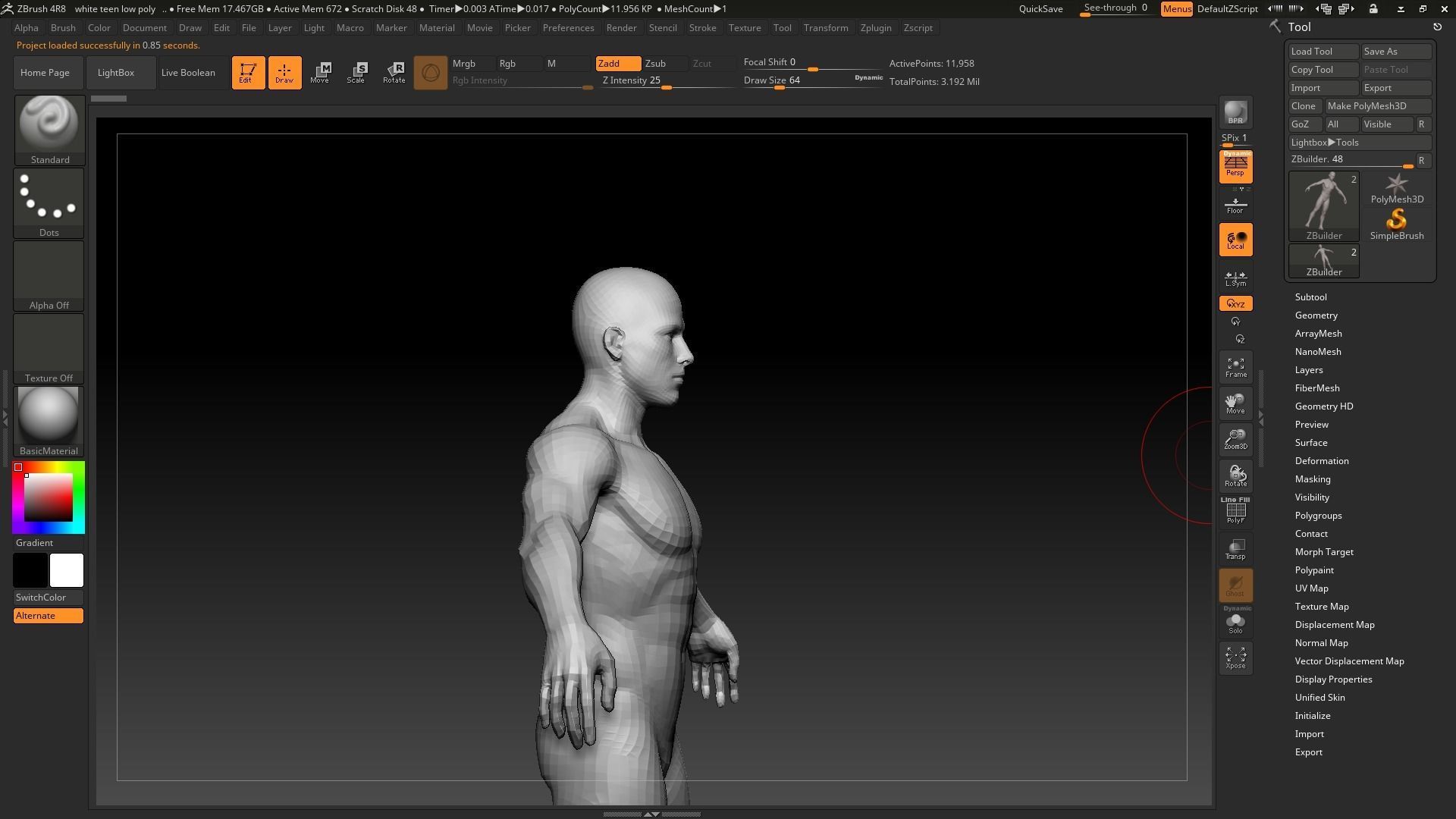 white teen male low poly version Low-poly 3D model_8