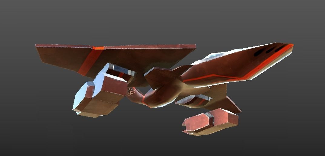 Kestral Jet Low-poly 3D model_11