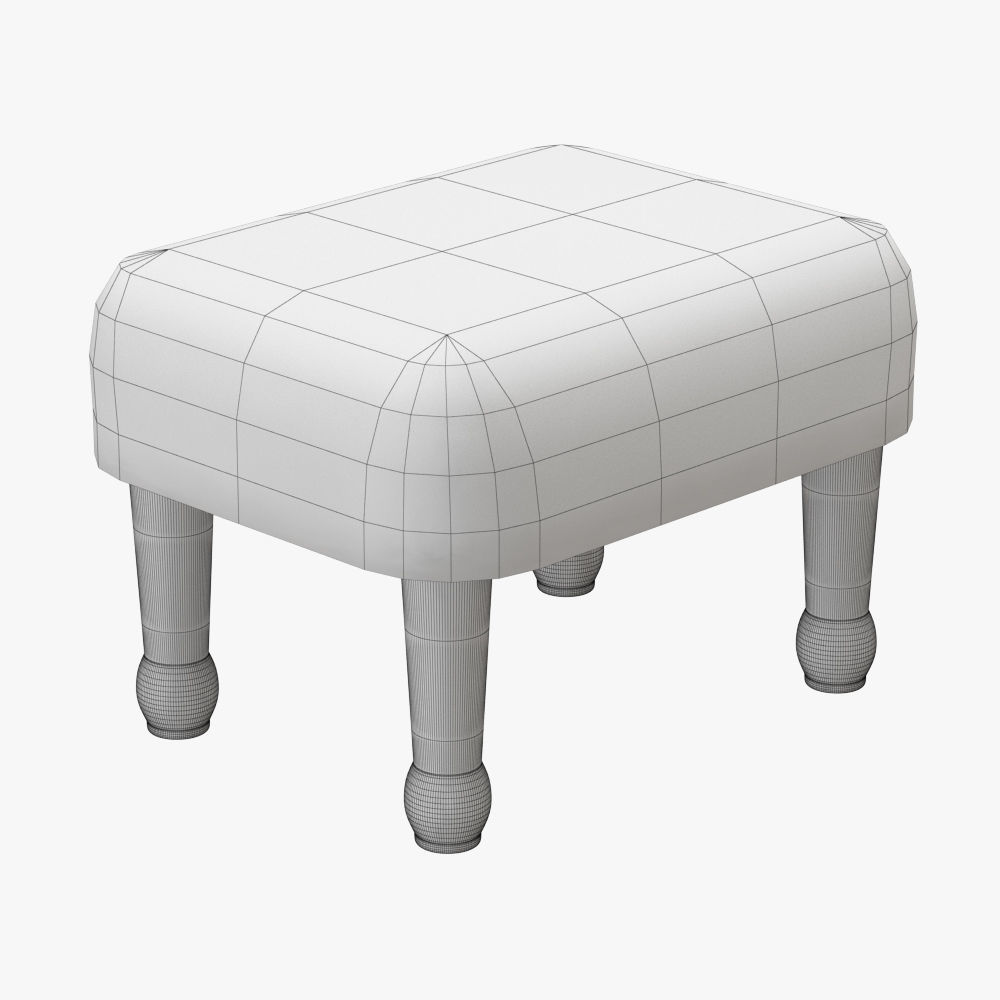 Angharad sheepskin Footstool 3D model_3