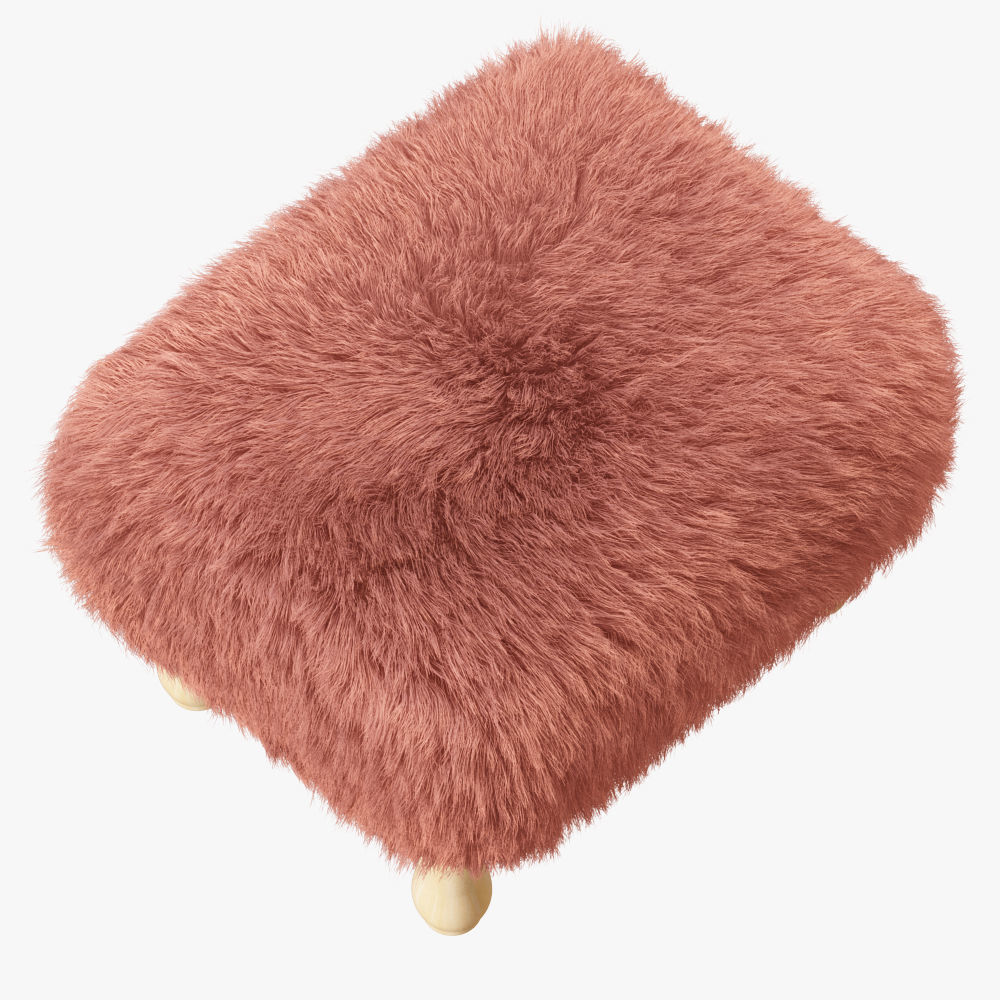 Angharad sheepskin Footstool 3D model_2