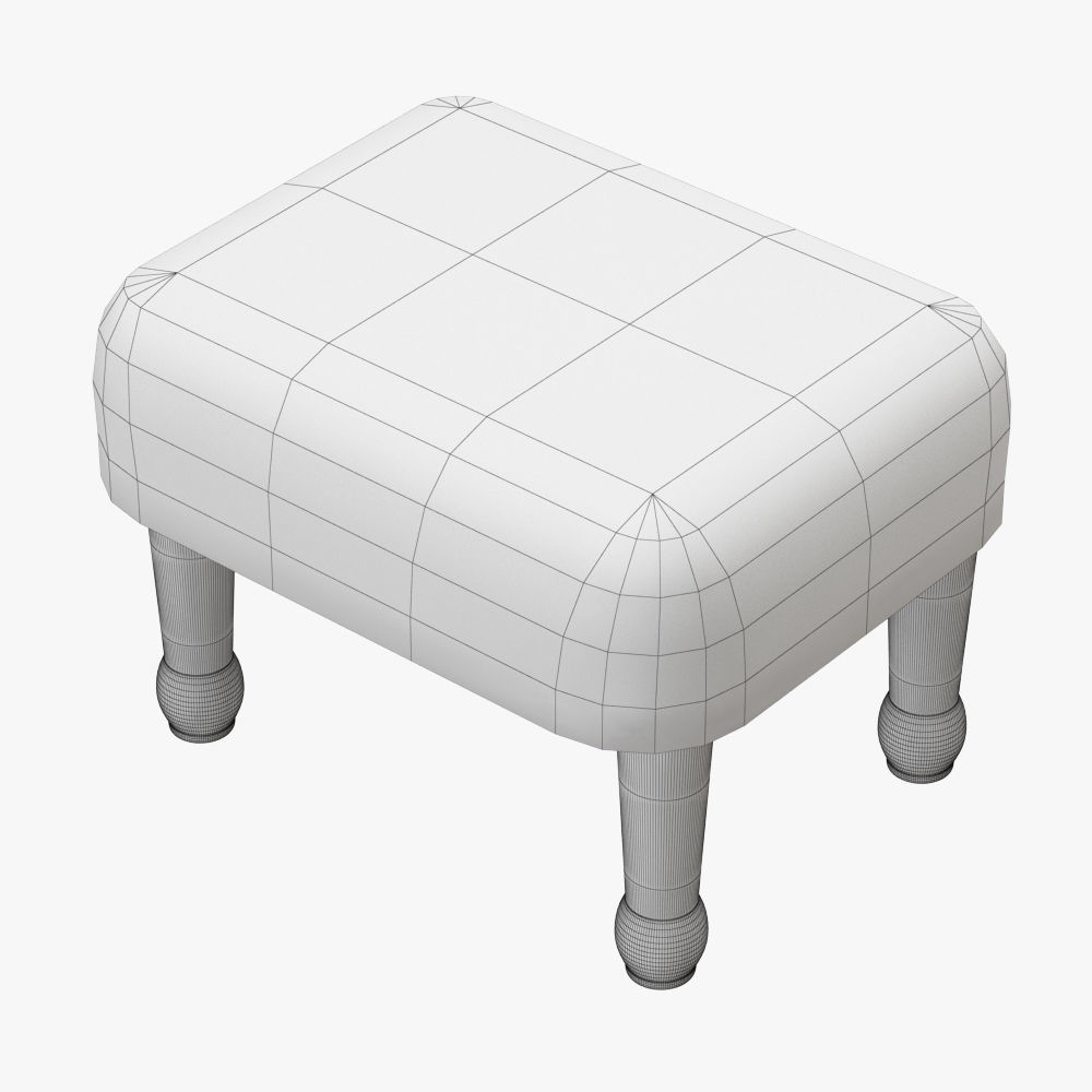 Angharad sheepskin Footstool 3D model_4