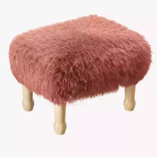 Angharad sheepskin Footstool 3D model