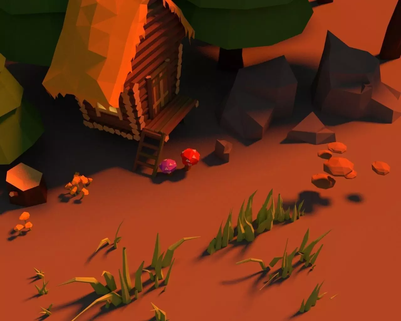 Lowpoly Forest Pack Low-poly 3D model_0