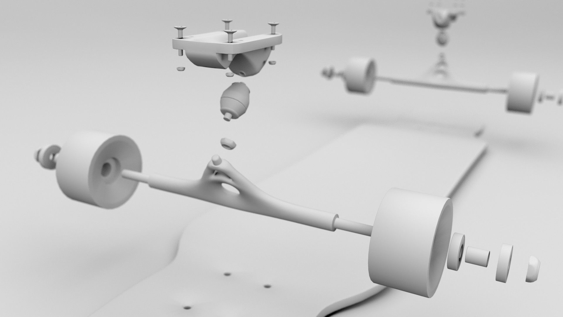 Rigged Longboard - Used Low-poly 3D model_30