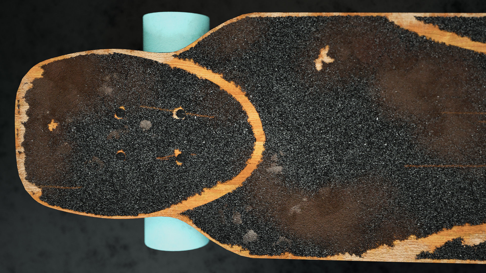 Rigged Longboard - Used Low-poly 3D model_2